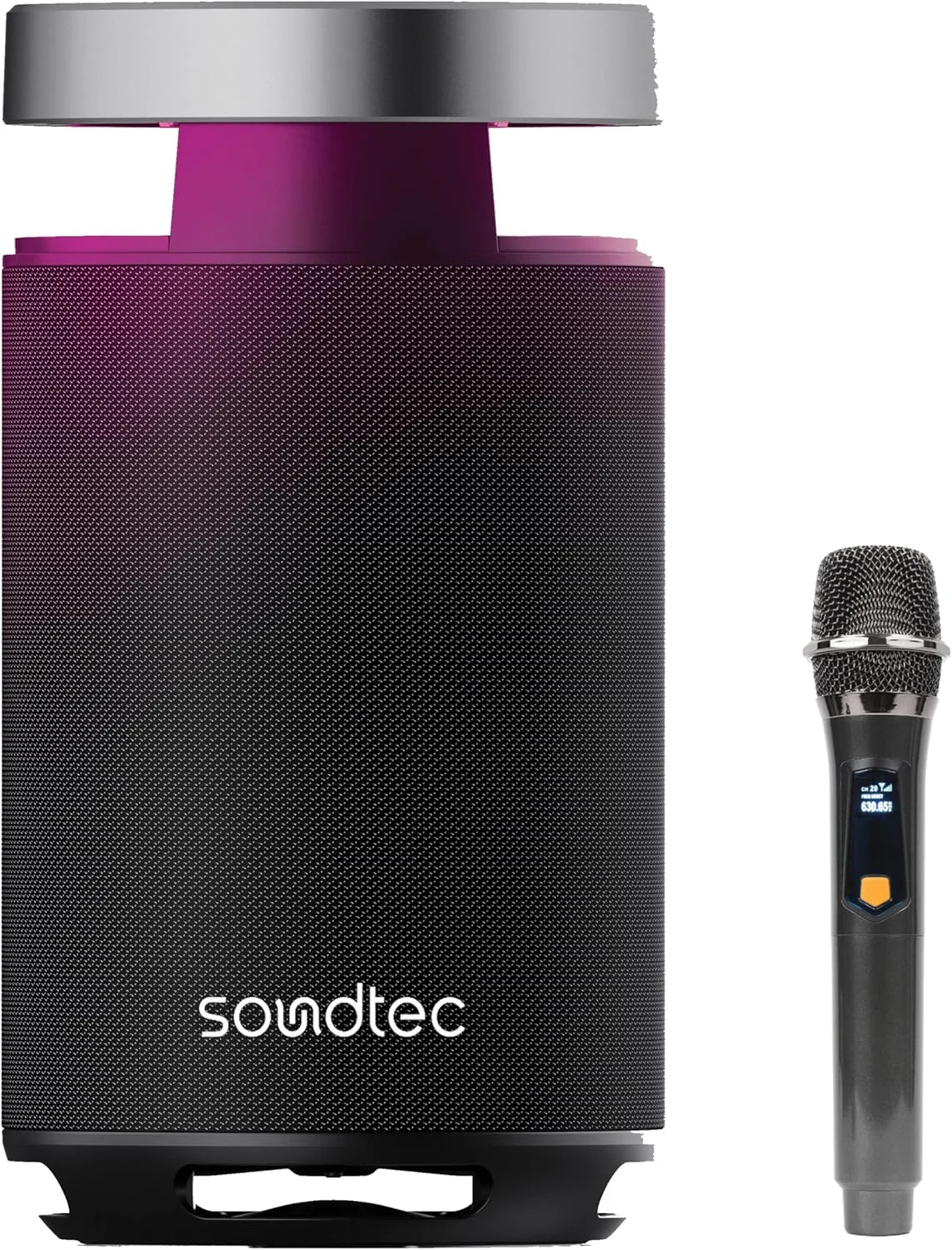 اسپیکر کارائوکه قابل حمل Porodo Soundtec Tieso، IPX5، BT V5.3، صدای فراگیر 360 درجه، باتری 7000 میلی آمپر ساعتی، تا 10 ساعت پخش، اکولایزر چند باندی، پورت میکروفون، شامل میکروفون - مشکی