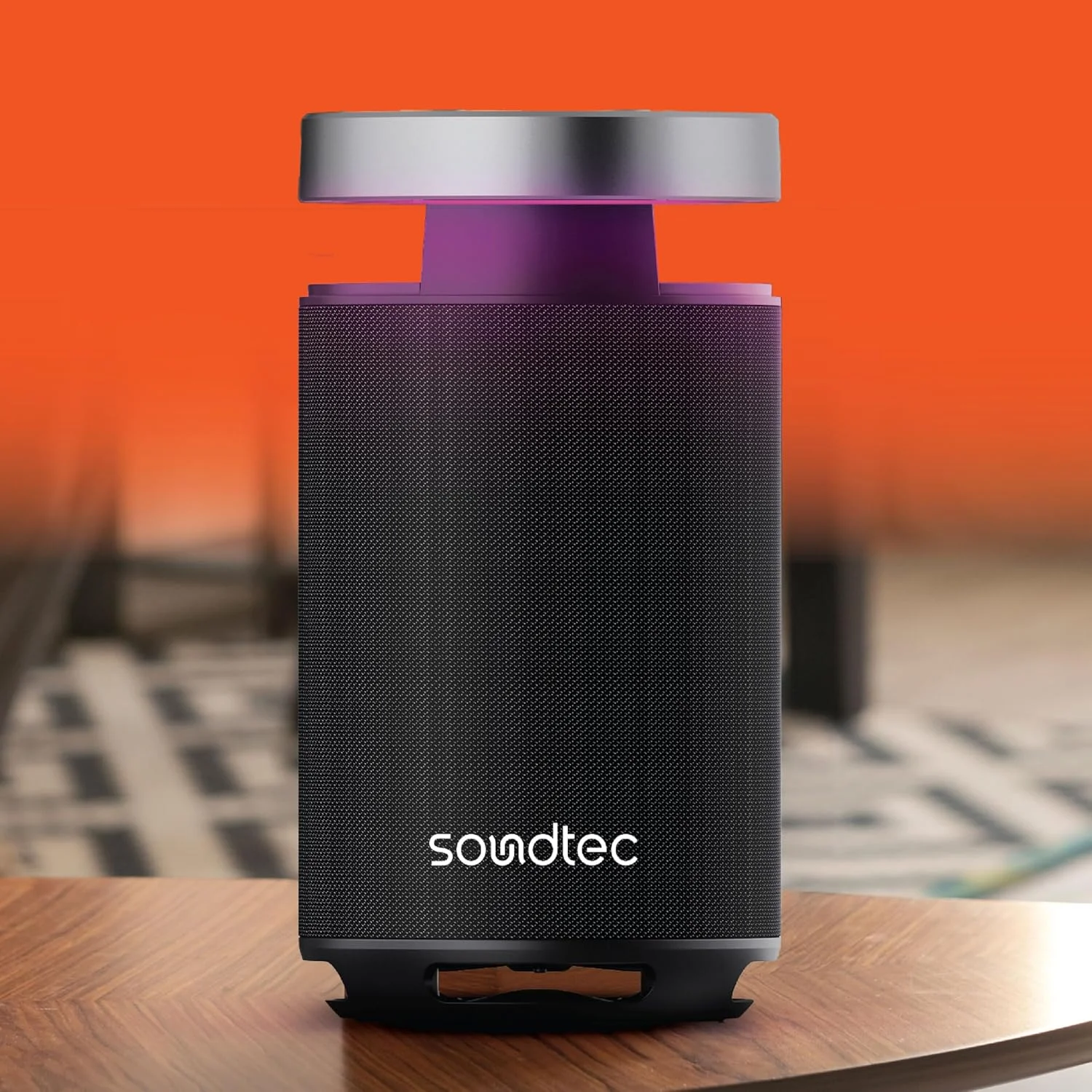 اسپیکر کارائوکه قابل حمل Porodo Soundtec Tieso، IPX5، BT V5.3، صدای فراگیر 360 درجه، باتری 7000 میلی آمپر ساعتی، تا 10 ساعت پخش، اکولایزر چند باندی، پورت میکروفون، شامل میکروفون - مشکی