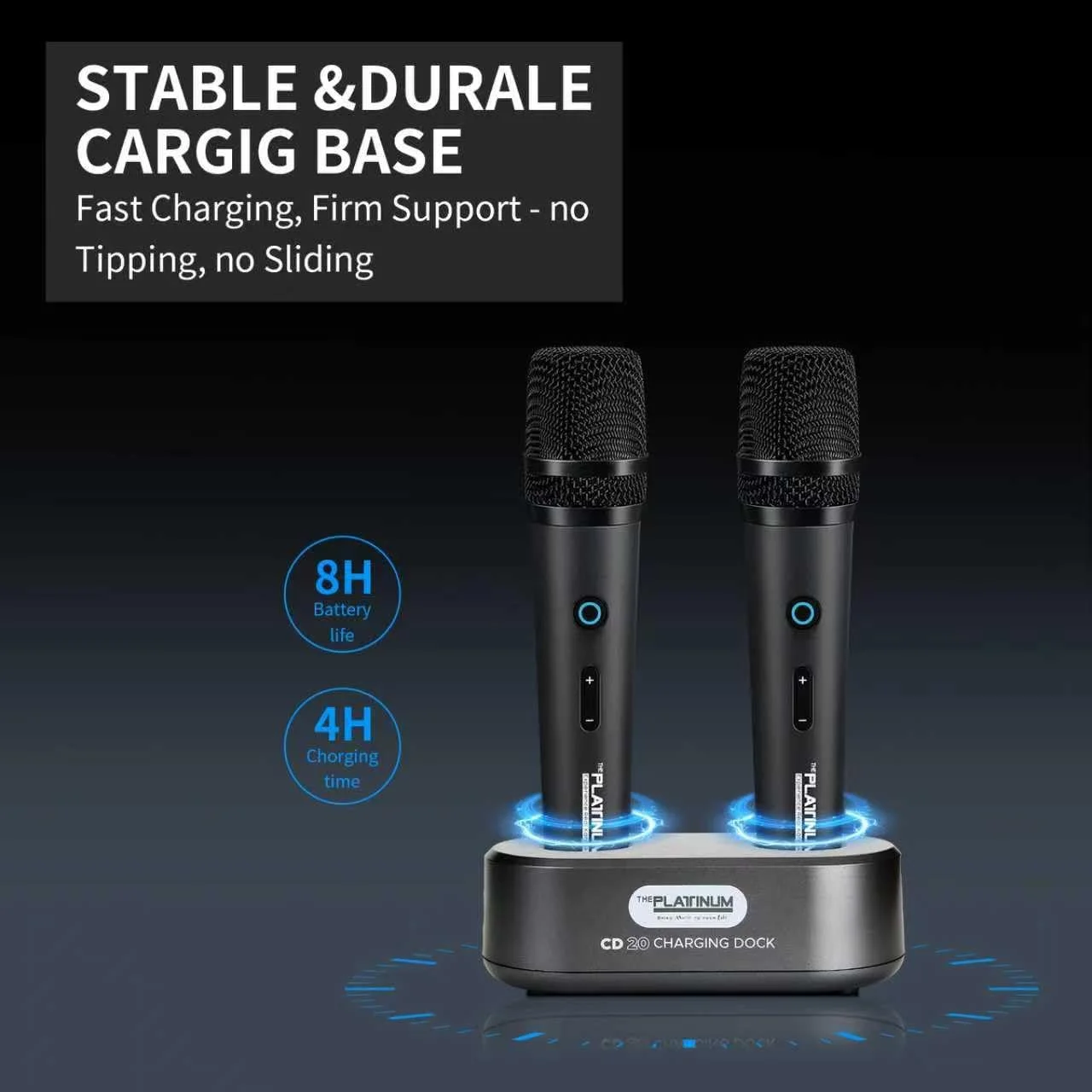 دستگاه کارائوکه حرفه ای پلاتینیوم آلفا SE برای بزرگسالان، 2 میکروفون بی سیم UHF، خروجی HDMI، ویدیوی 4K UHD، پشتیبانی از برنامه/یوتیوب، 23K+ آهنگ شامل انگلیسی/تاگالوگ/هندی، سیستم کارائوکه هوشمند