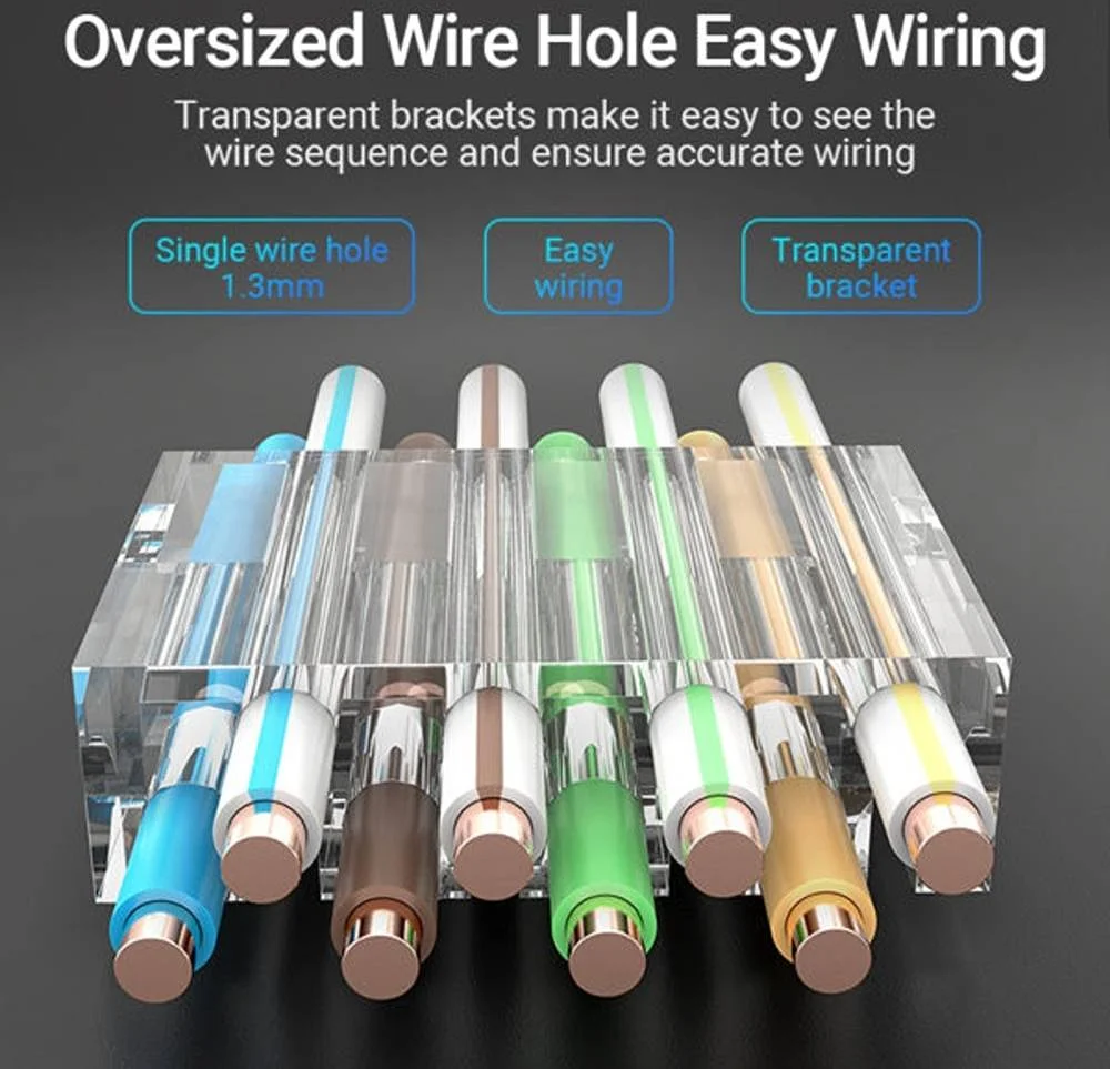 اتصالگر مادگی RJ45 Cat.6A UTP ونشن، نگهدارنده سیم بزرگ، شبکه پرسرعت، ضد زنگ بادوام، جنس PC با کیفیت بالا، بسته 100 عددی، شفاف | IDGR0-100