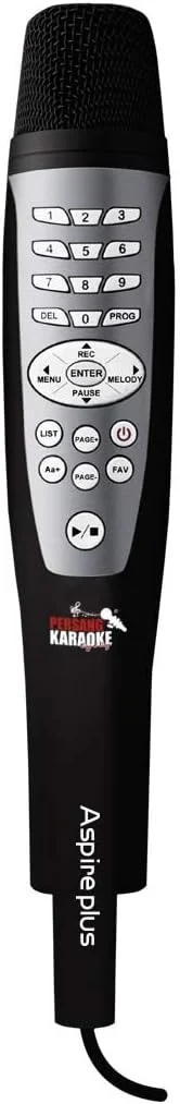 سیستم کارائوکه PERSANG Aspire Plus - دارای 4401 آهنگ کارائوکه به 6 زبان مختلف با امتیازدهی همزمان | قابلیت ضبط صدا | اتصال آسان به تلویزیون | تنظیم زیر و بم، گام (مقیاس) و کنترل اکو