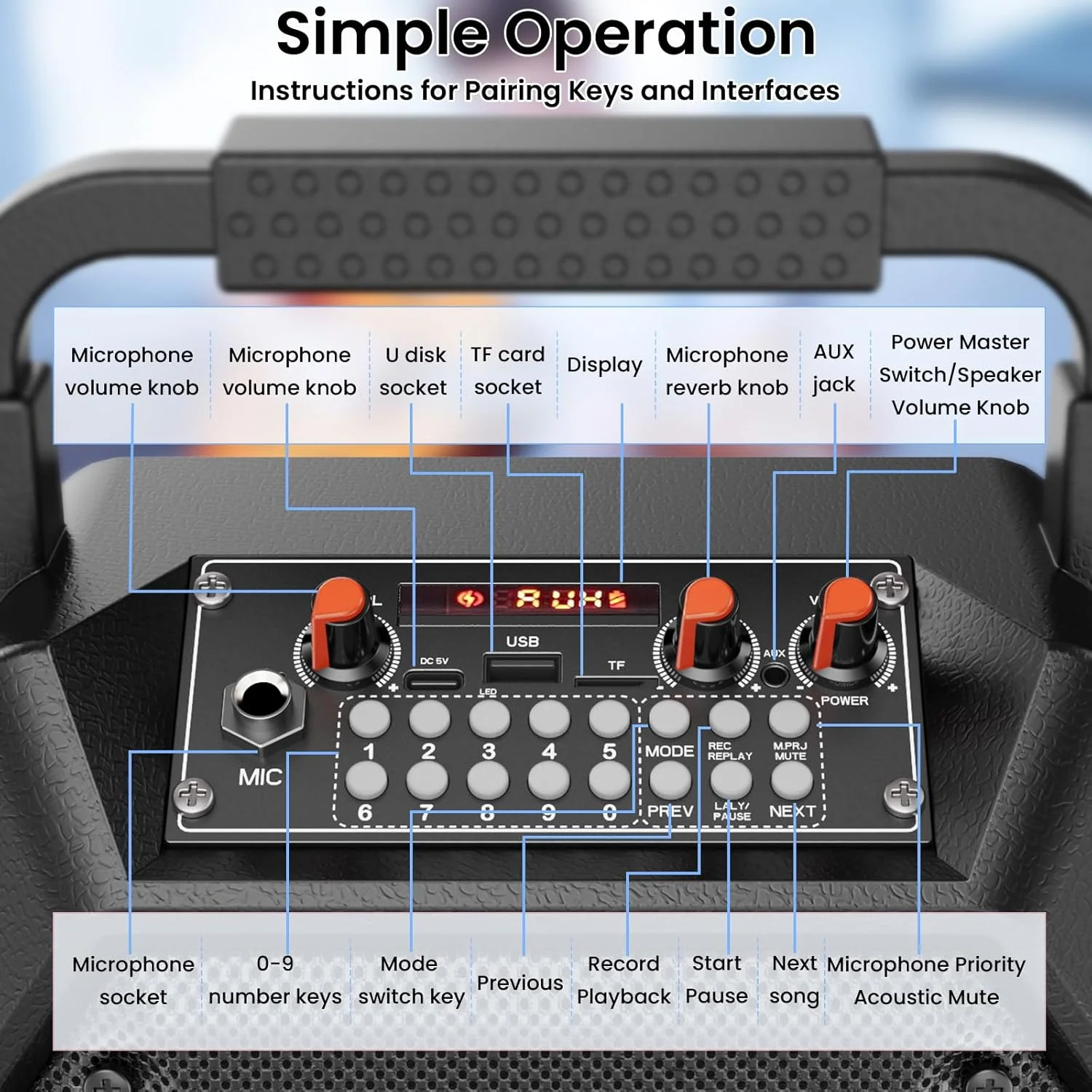 دستگاه کارائوکه با دو میکروفون بی سیم، بلندگوی بلوتوث قابل حمل با چراغ های LED، سیستم PA، پشتیبانی از کارت TF/USB برای بزرگسالان و کودکان، برای دختران پسران خانواده ها مهمانی خانگی (مشکی تیره) دستگاه کارائوکه با دو میکروفون بی سیم، بلندگوی بلوتوث قابل حمل با چراغ های LED، سیستم PA، پشتیبانی از کارت TF/USB برای بزرگسالان و کودکان، برای دختران پسران خانواده ها مهمانی خانگی (مشکی تیره)