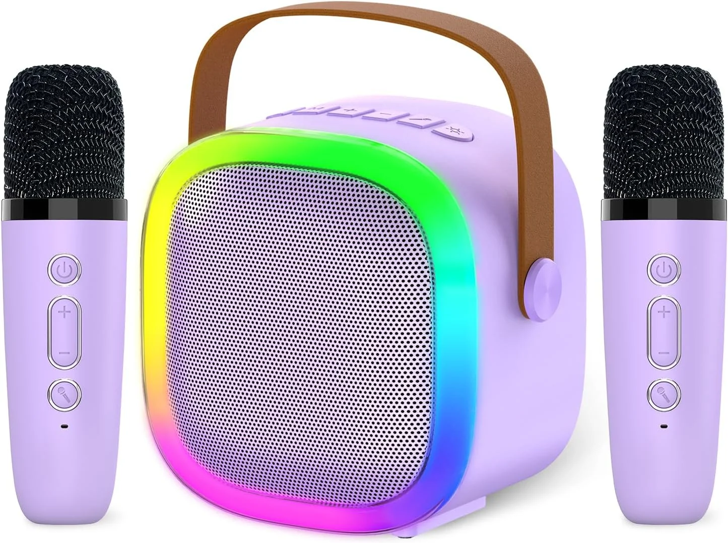 میکروفون کارائوکه برای کودکان و بزرگسالان، هدیه تولد کریسمس برای دختران و پسران 4 تا 12 ساله، اسباب بازی های کارائوکه برای سنین 4، 5، 6، 7، 8، 9، 10، 12+ سال جشن تولد (بنفش-03)