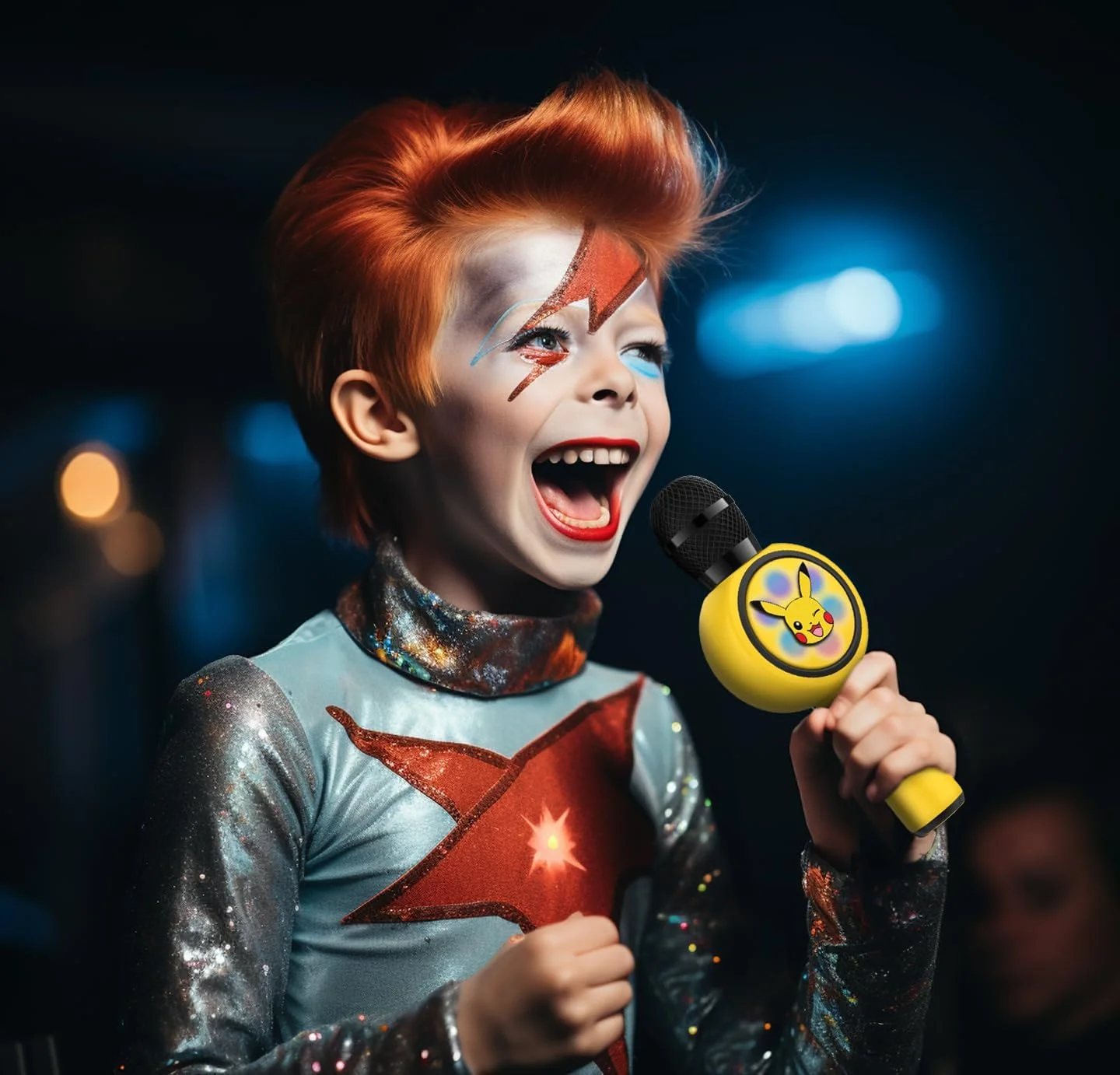 میکروفون کارائوکه پوکمون پیکاچو OTL Technologies با بلندگوی بی‌سیم و چراغ‌های LED