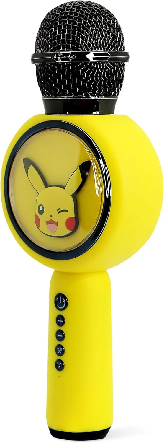 میکروفون کارائوکه پوکمون پیکاچو OTL Technologies با بلندگوی بی‌سیم و چراغ‌های LED