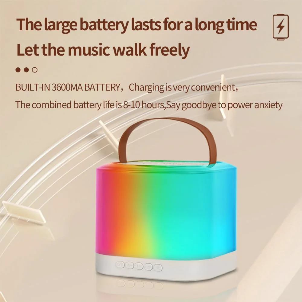 ست دستگاه کارائوکه OUNA، شامل میکروفون بی‌سیم و اسپیکر کارائوکه به همراه 2 میکروفون، نور LED رنگی، میکروفون دستی، مناسب برای جشن تولد، مهمانی، میز کار، تناسب اندام، فضای باز، منزل و ست KTV