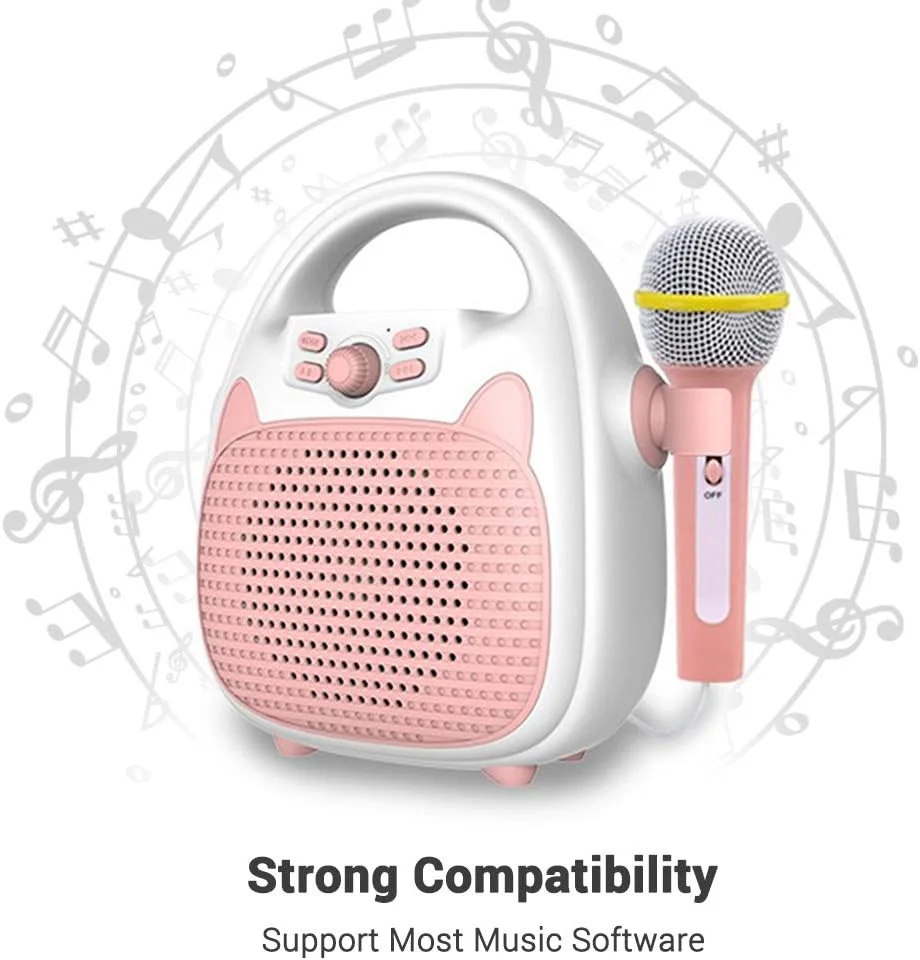 آمپلی فایر OUNA، دستگاه کارائوکه قابل حمل شارژی با میکروفون، اتصال BT/کارت حافظه/USB و نورپردازی برای پسران و دختران