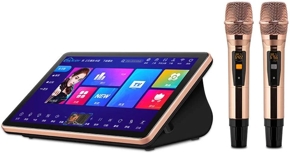 دستگاه کارائوکه خانگی نورسیکس با صفحه لمسی خازنی 18.5 اینچی، میکروفون بی سیم، عملکرد تقویت کننده صدا و کنترل صوتی هوشمند با هوش مصنوعی، ظرفیت 2 ترابایت