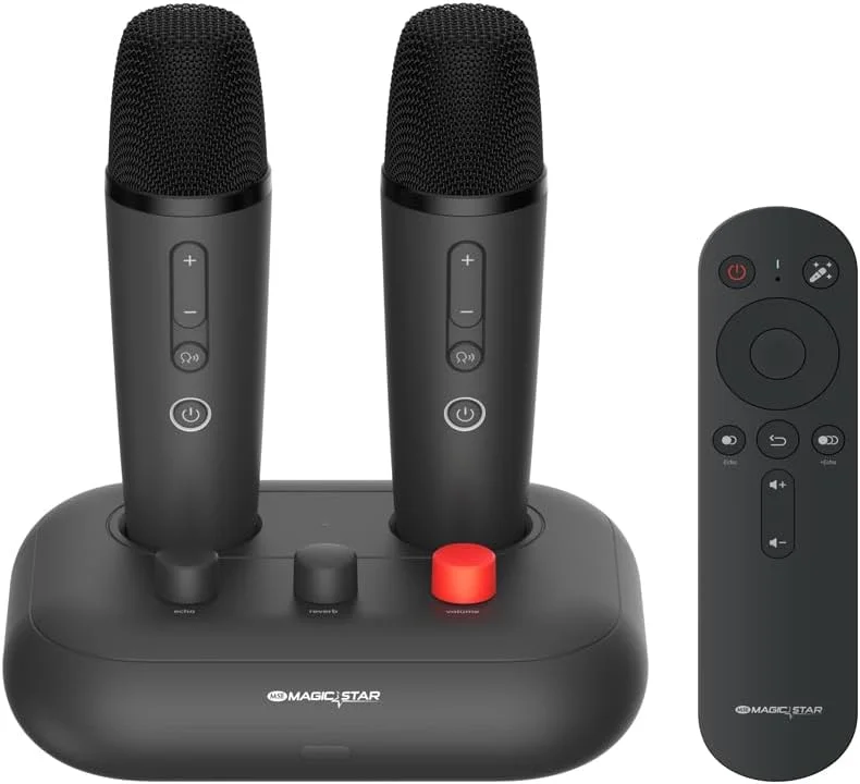 سیستم کارائوکه اندروید D'MAESTRO MS-A15 با 2 میکروفون بی سیم قابل شارژ و بیش از 14500 آهنگ کارائوکه داخلی به زبان های مختلف. عملکرد روان با اندروید 11.