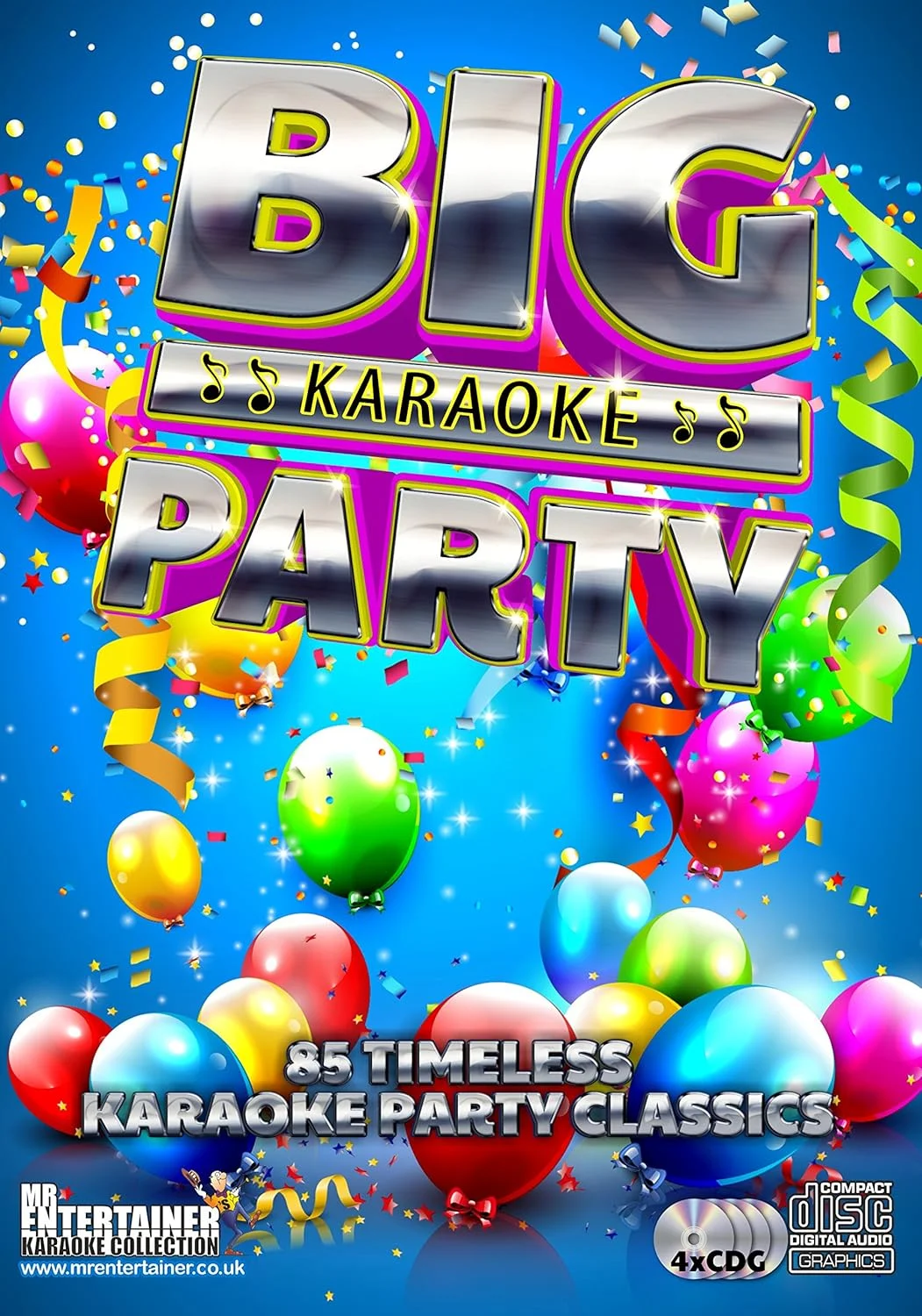 مجموعه کارائوکه مهمانی بزرگ کارائوکه آقای سرگرم کننده - بسته 4 عددی CD+G (CDG). شامل 85 آهنگ به همراه نرم افزار