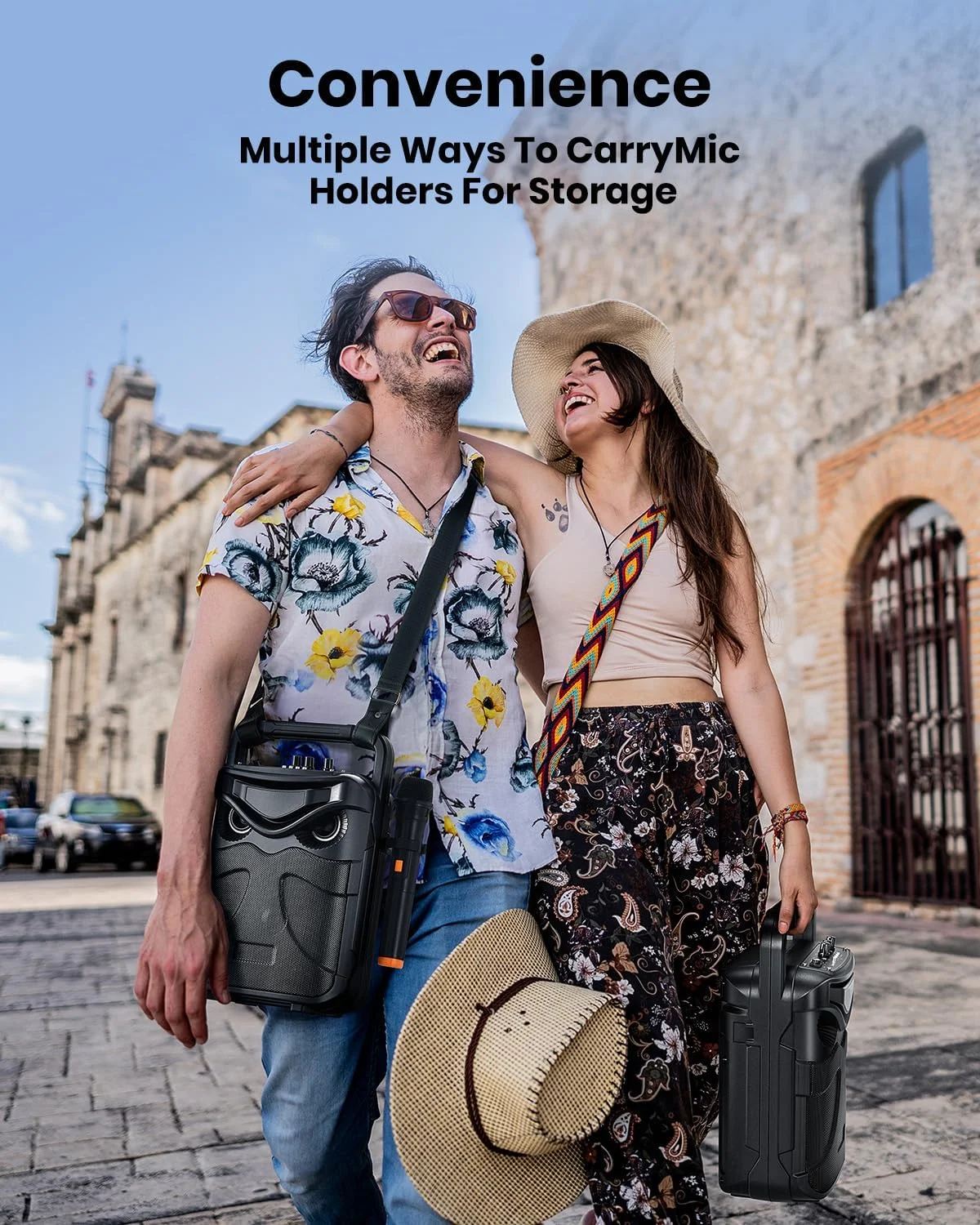 دستگاه کارائوکه قابل حمل Moukey با 2 میکروفون بی سیم، بلندگوی PA بلوتوث با بیس قدرتمند و صدای بلند برای کودکان و بزرگسالان، پشتیبانی از REC/AUX/MP3/USB/TF/FM - MPS3