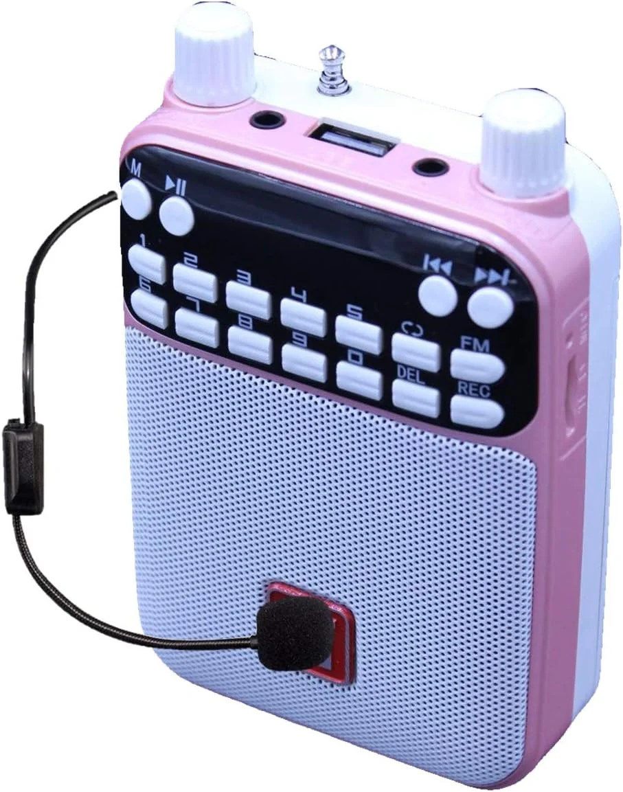 اسپیکر کارائوکه قابل حمل آقای سرگرم کننده مدل Popbox (صورتی)، تقویت کننده صدا و میکروفون هدست. دستگاه کارائوکه کودکان که با هر تلفن هوشمند، آیپد یا تبلت کار می کند.