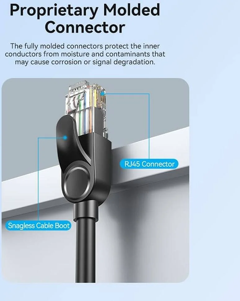 کابل شبکه Cat6 UTP اترنت Vention IBN، روکش LSZH، سرعت انتقال 1 گیگابیت بر ثانیه، رسانای مسی بدون اکسیژن، پهنای باند 250 مگاهرتز، کانکتور با روکش طلا، طول کابل 30 متر، مشکی | IBNBT