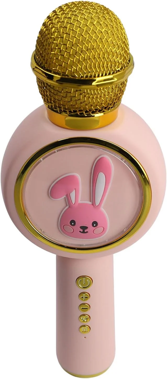 میکروفون کودکانه با نور رنگی، اتصال بی‌سیم، دستی، میکروفون کارائوکه با باتری برای خانه