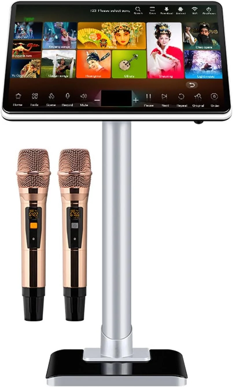 دستگاه کارائوکه لمسی، دستگاه کارائوکه خازنی 21.5 اینچی، میکروفون داخلی DSP Reverb، 20 زبان، درخواست آهنگ هوشمند صوتی، کنترل برنامه، برای خانه، بار