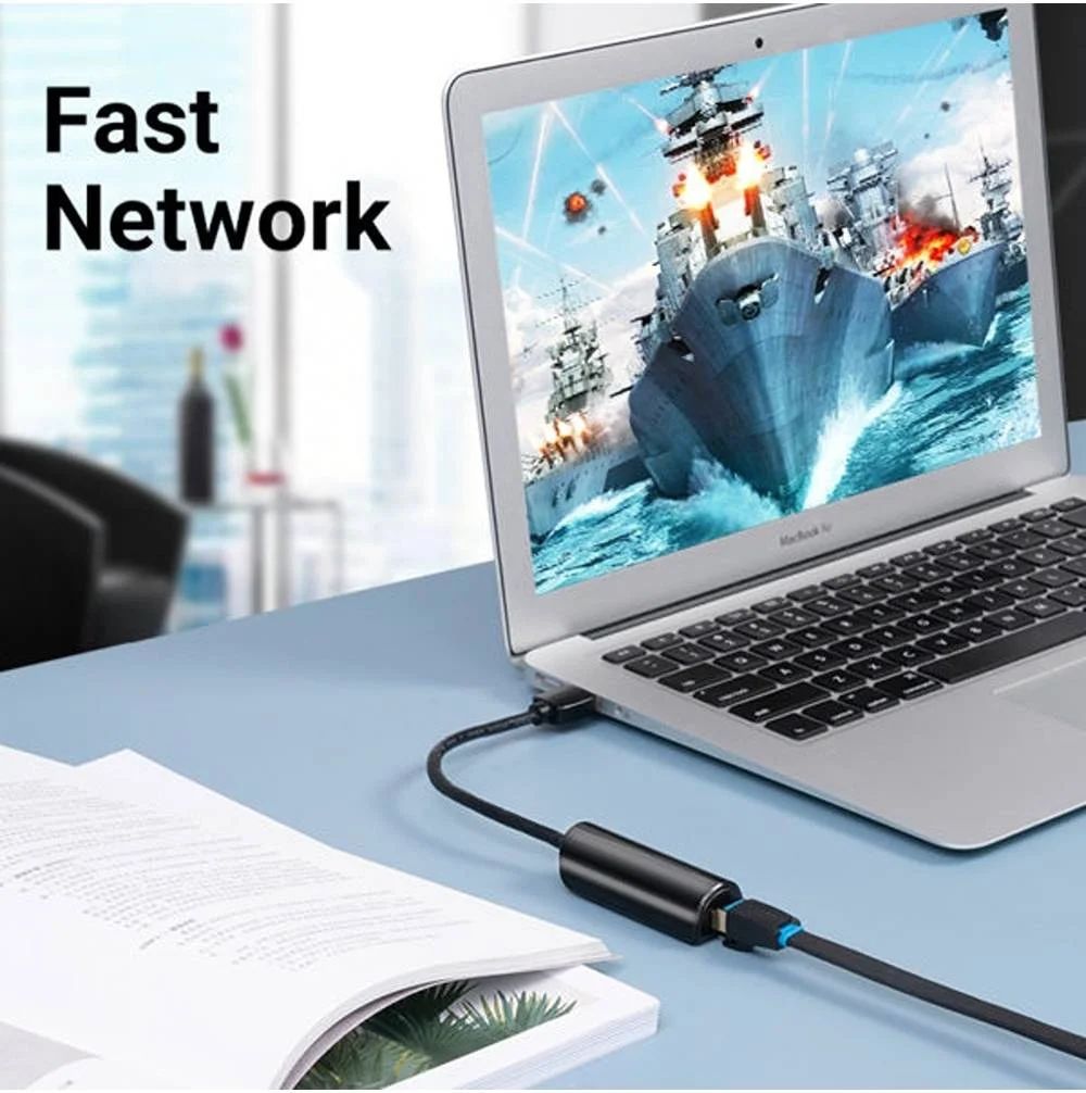 آداپتور USB 3.0 به گیگابیت اترنت ونشن، انتقال فوق العاده سریع، بدون نیاز به نصب درایور، سازگاری گسترده، بدنه ABS، طول 0.15 متر، مشکی | CEHBB آداپتور USB 3.0 به گیگابیت اترنت ونشن، انتقال فوق العاده سریع، بدون نیاز به نصب درایور، سازگاری گسترده، بدنه ABS، طول 0.15 متر، مشکی | CEHBB