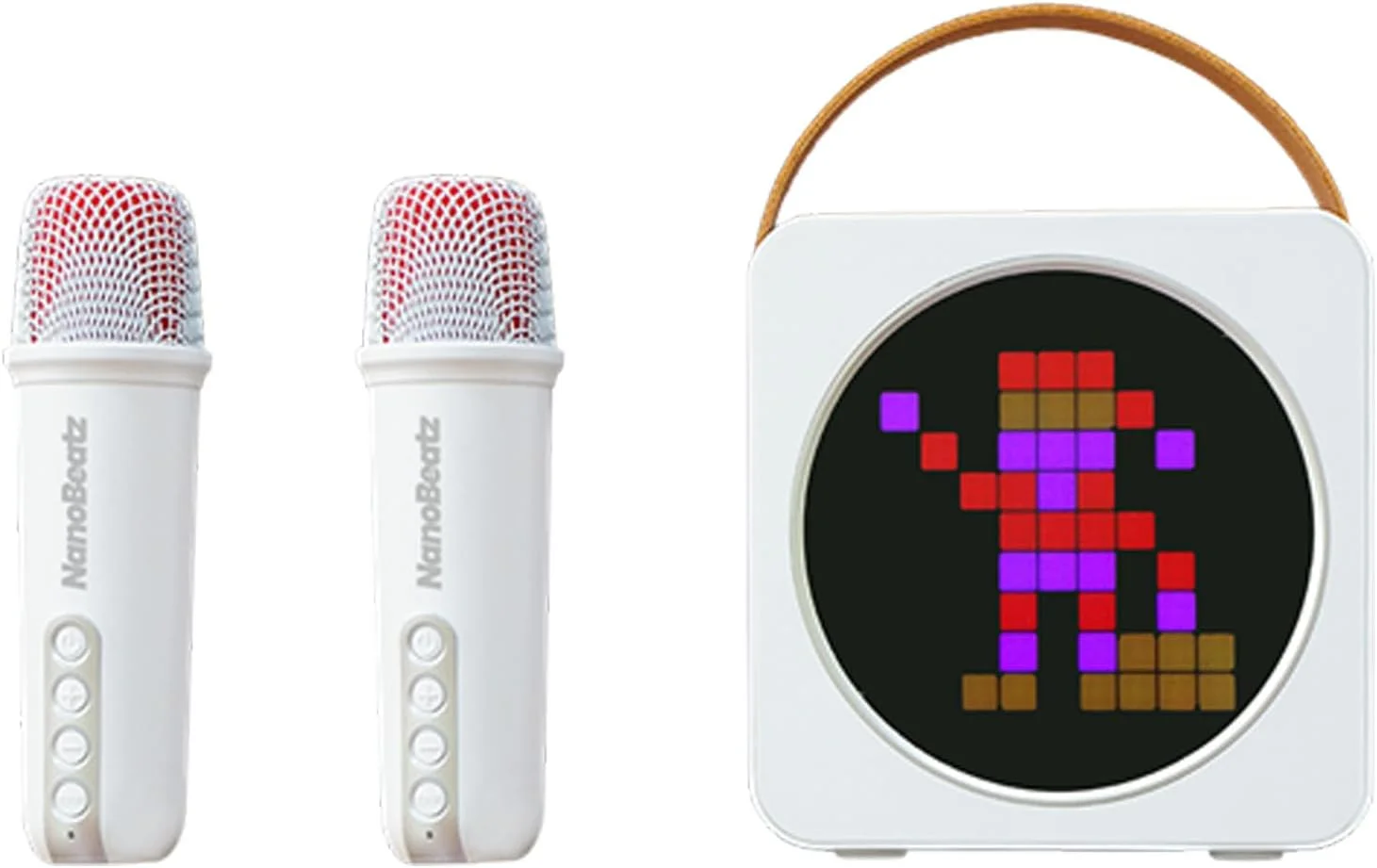 مینی کارائوکه MAGIC STAR BB220 با دو میکروفون بی سیم با قابلیت تنظیم صدا و اکو و نمایشگر LED