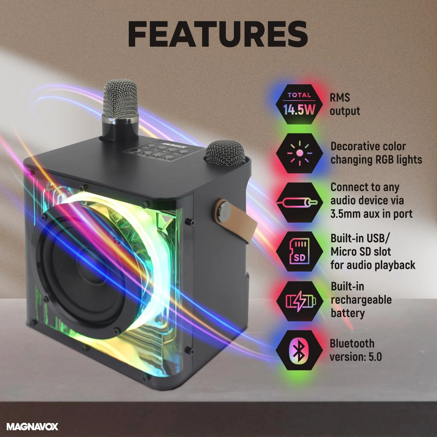 سیستم کارائوکه قابل حمل مگناوکس MHT777