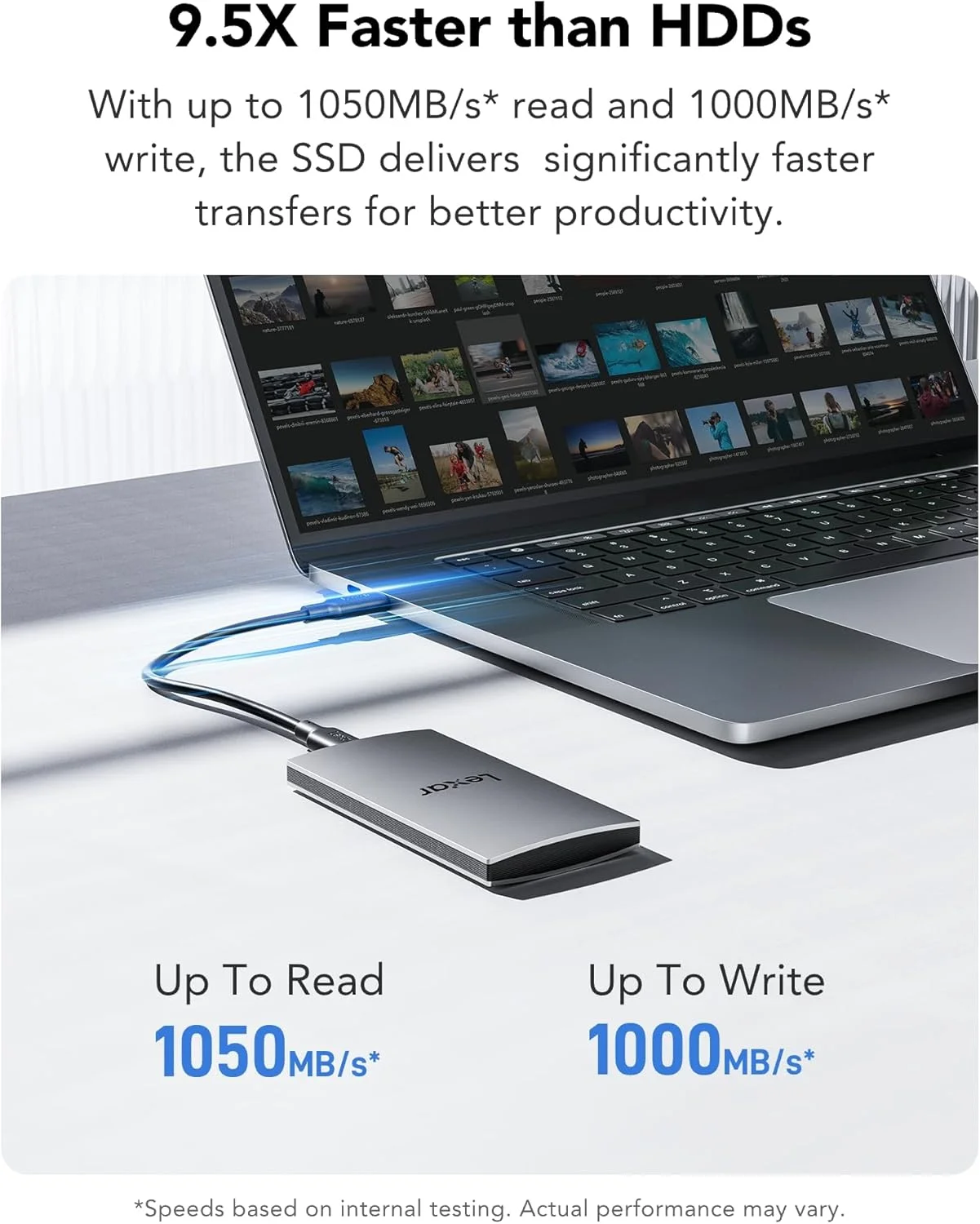 حافظه اس اس دی اکسترنال لکسار ES3 با ظرفیت 1 ترابایت، USB 3.2 Gen2، سرعت خواندن تا 1050 مگابایت بر ثانیه، سرعت نوشتن 1000 مگابایت بر ثانیه، حافظه اس اس دی قابل حمل برای سری iPhone15/Mac/PS5/XBOX/لپ تاپ/کامپیوتر و کنسول بازی (LES3XXX001T-RNSNG) حافظه اس اس دی اکسترنال لکسار ES3 با ظرفیت 1 ترابایت، USB 3.2 Gen2، سرعت خواندن تا 1050 مگابایت بر ثانیه، سرعت نوشتن 1000 مگابایت بر ثانیه، حافظه اس اس دی قابل حمل برای سری iPhone15/Mac/PS5/XBOX/لپ تاپ/کامپیوتر و کنسول بازی (LES3XXX001T-RNSNG)