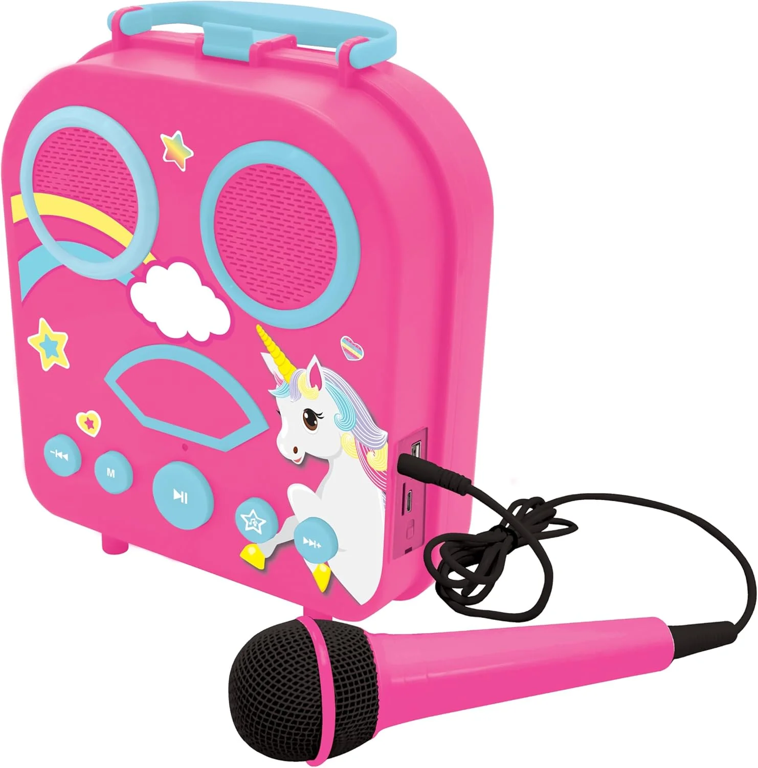 میکروفون قابل حمل مخفی لکسی بوک، جک ورودی AUX، ورودی TF/SD، عملکرد کارائوکه، صورتی، BTC050UNI