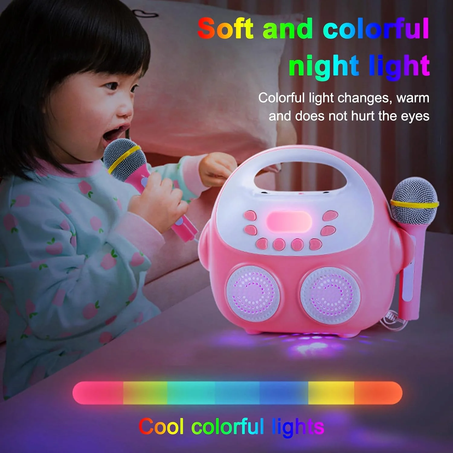 دستگاه کارائوکه قابل حمل Labymos PN-22 به همراه میکروفون، مناسب بزرگسالان و کودکان دستگاه کارائوکه قابل حمل Labymos PN-22 به همراه میکروفون، مناسب بزرگسالان و کودکان