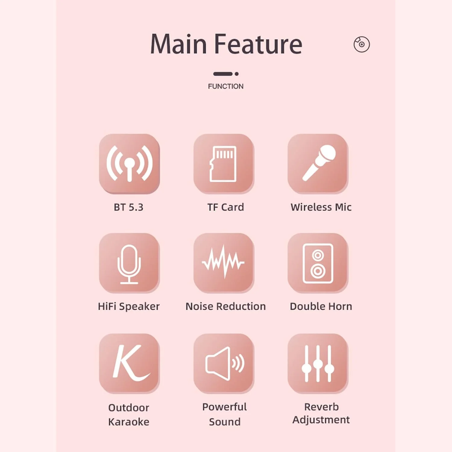 دستگاه کارائوکه مینی BT Labymos با میکروفونهای بیسیم و جلوه نور رنگی خیرهکننده برای مهمانیهای خانگی بزرگسالان و کودکان دستگاه کارائوکه مینی BT Labymos با میکروفونهای بیسیم و جلوه نور رنگی خیرهکننده برای مهمانیهای خانگی بزرگسالان و کودکان