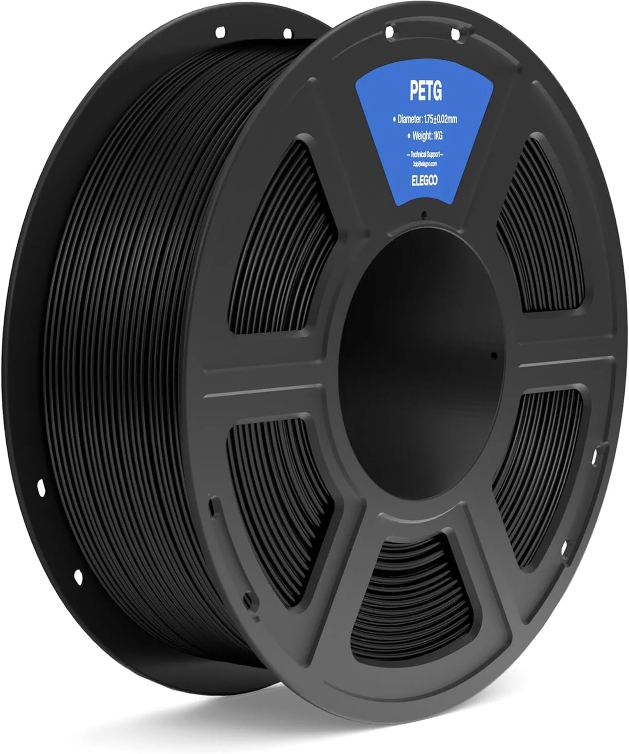 فیلامنت PETG مشکی ELEGOO، قطر 1.75 میلی‌متر، 1 کیلوگرم، دقت ابعادی +/- 0.02 میلی‌متر، 1 قرقره 1 کیلوگرمی (2.2 پوند) مناسب برای اکثر پرینترهای سه بعدی FDM