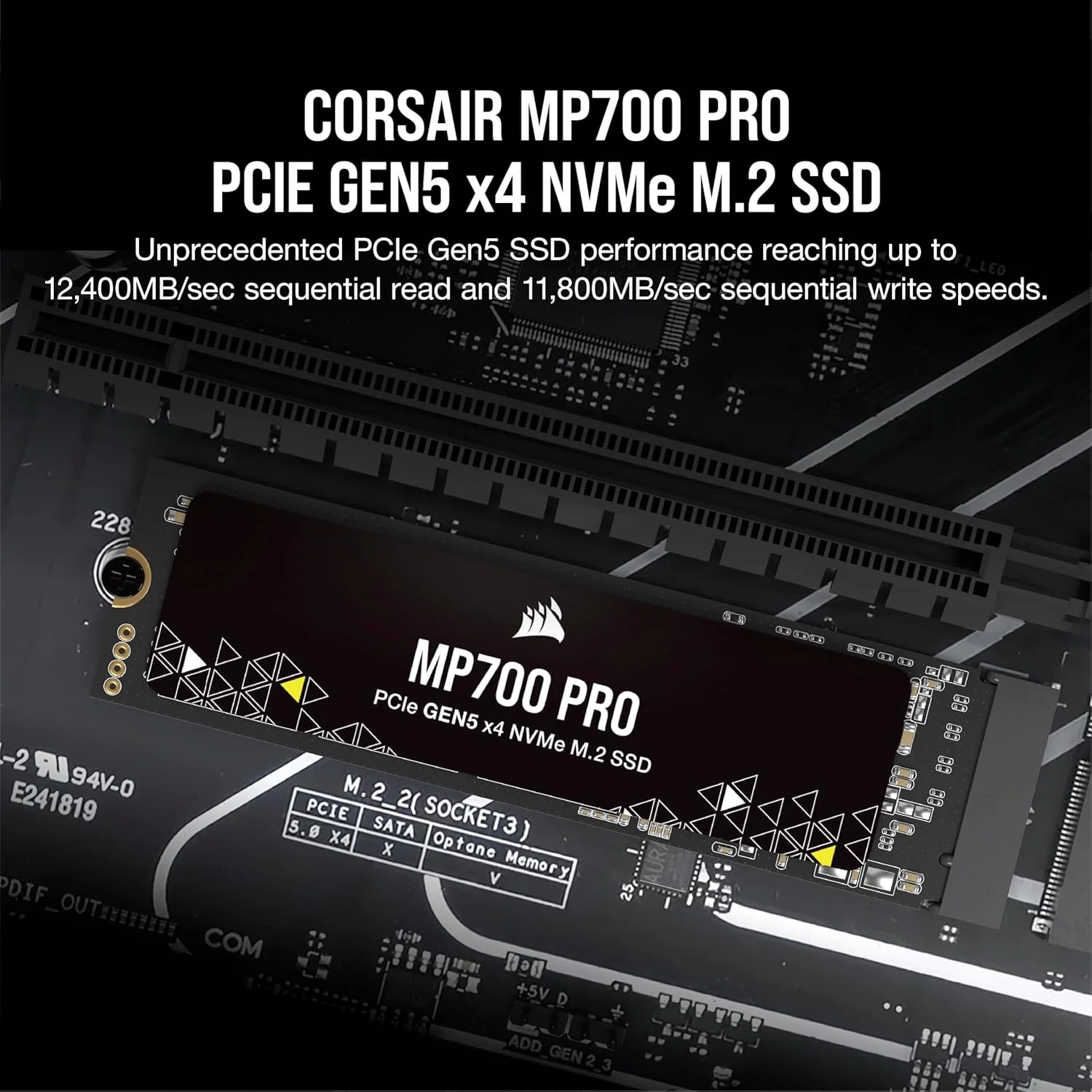 حافظه اس اس دی Corsair MP700 PRO 2TB M.2 NVMe PCIe Gen. 5 x4 (بدون هیت سینک) حافظه اس اس دی Corsair MP700 PRO 2TB M.2 NVMe PCIe Gen. 5 x4 (بدون هیت سینک)