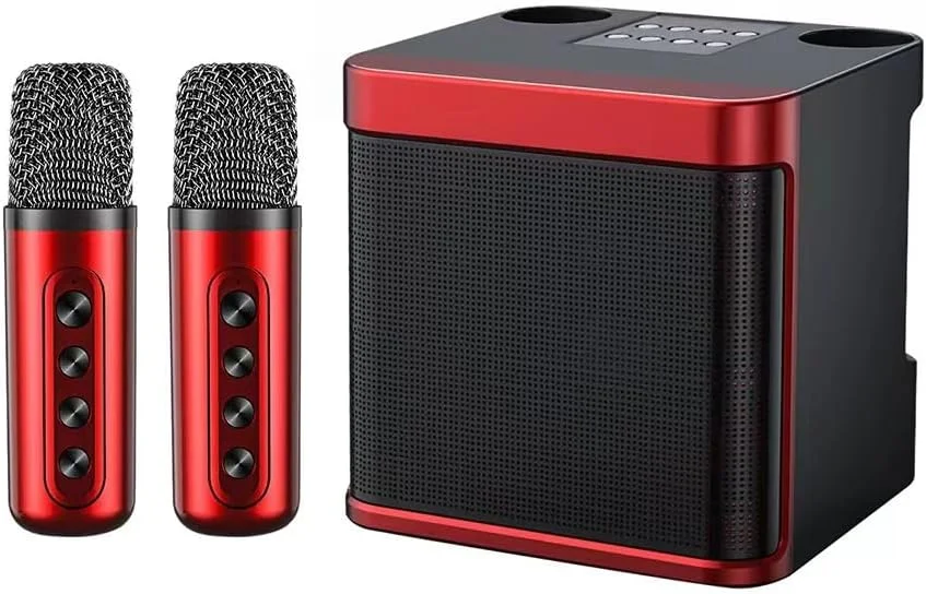 دستگاه کارائوکه با میکروفون بلوتوث و میکروفون بی سیم برای بزرگسالان، دستگاه کارائوکه قابل حمل، دستگاه آواز خوان، 5 میکروفون کوچک برای دختر، پسر، کودک، بزرگسال، مهمانی