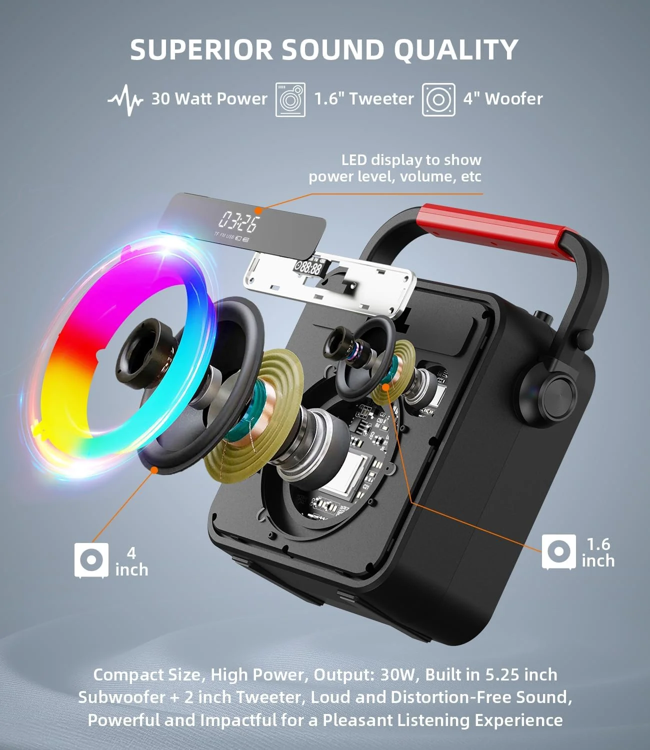 دستگاه کارائوکه با 2 میکروفون بی سیم، بلندگوی بلوتوث قابل حمل با سیستم PA برای آواز خواندن بزرگسالان و کودکان