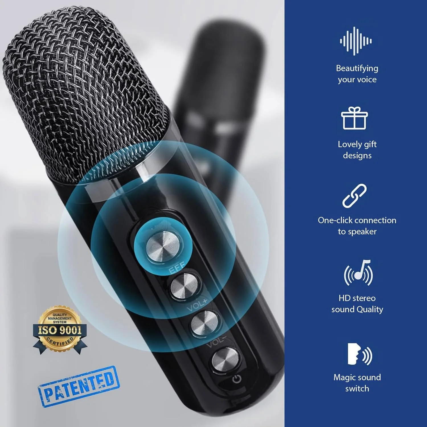 دستگاه کارائوکه با 2 میکروفون بی سیم برای کودکان/بزرگسالان، سیستم بلندگوی PA بلوتوث قابل حمل برای خانه، مهمانی، جلسه، چراغ های LED پویا، پشتیبانی از TF/USB/AUX (مشکی) دستگاه کارائوکه با 2 میکروفون بی سیم برای کودکان/بزرگسالان، سیستم بلندگوی PA بلوتوث قابل حمل برای خانه، مهمانی، جلسه، چراغ های LED پویا، پشتیبانی از TF/USB/AUX (مشکی)