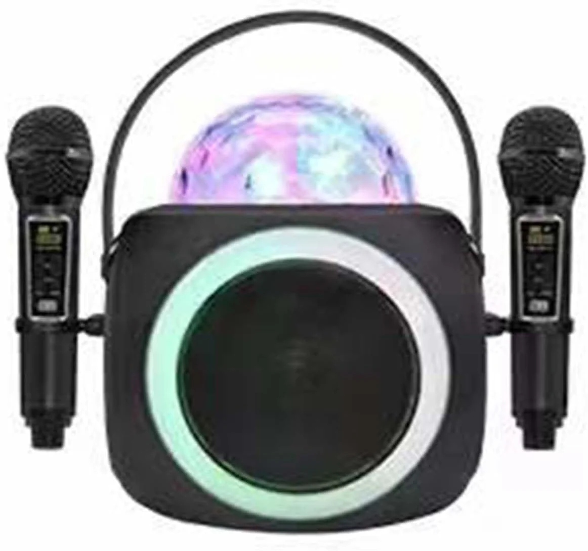دستگاه کارائوکه خانگی، اسپیکر بلوتوث بی‌سیم به همراه میکروفون و افکت نورپردازی LED