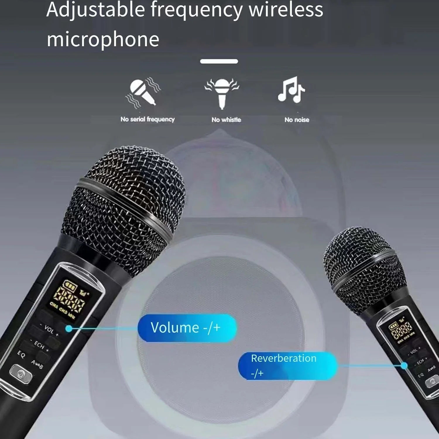 دستگاه کارائوکه خانگی، اسپیکر بلوتوث بیسیم به همراه میکروفون و افکت نورپردازی LED دستگاه کارائوکه خانگی، اسپیکر بلوتوث بیسیم به همراه میکروفون و افکت نورپردازی LED