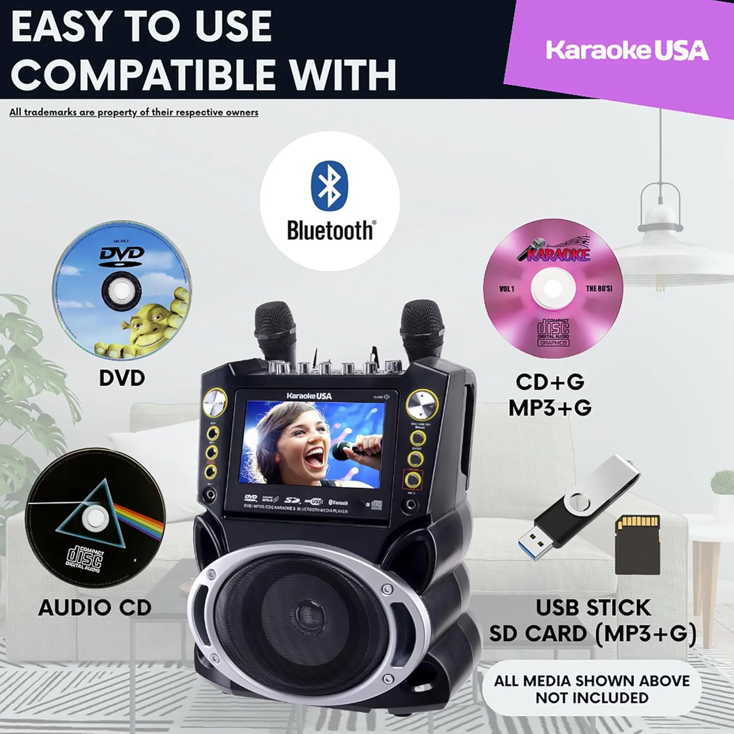 سیستم کارائوکه قابل حمل Karaokee USA - مشکی (GF844)