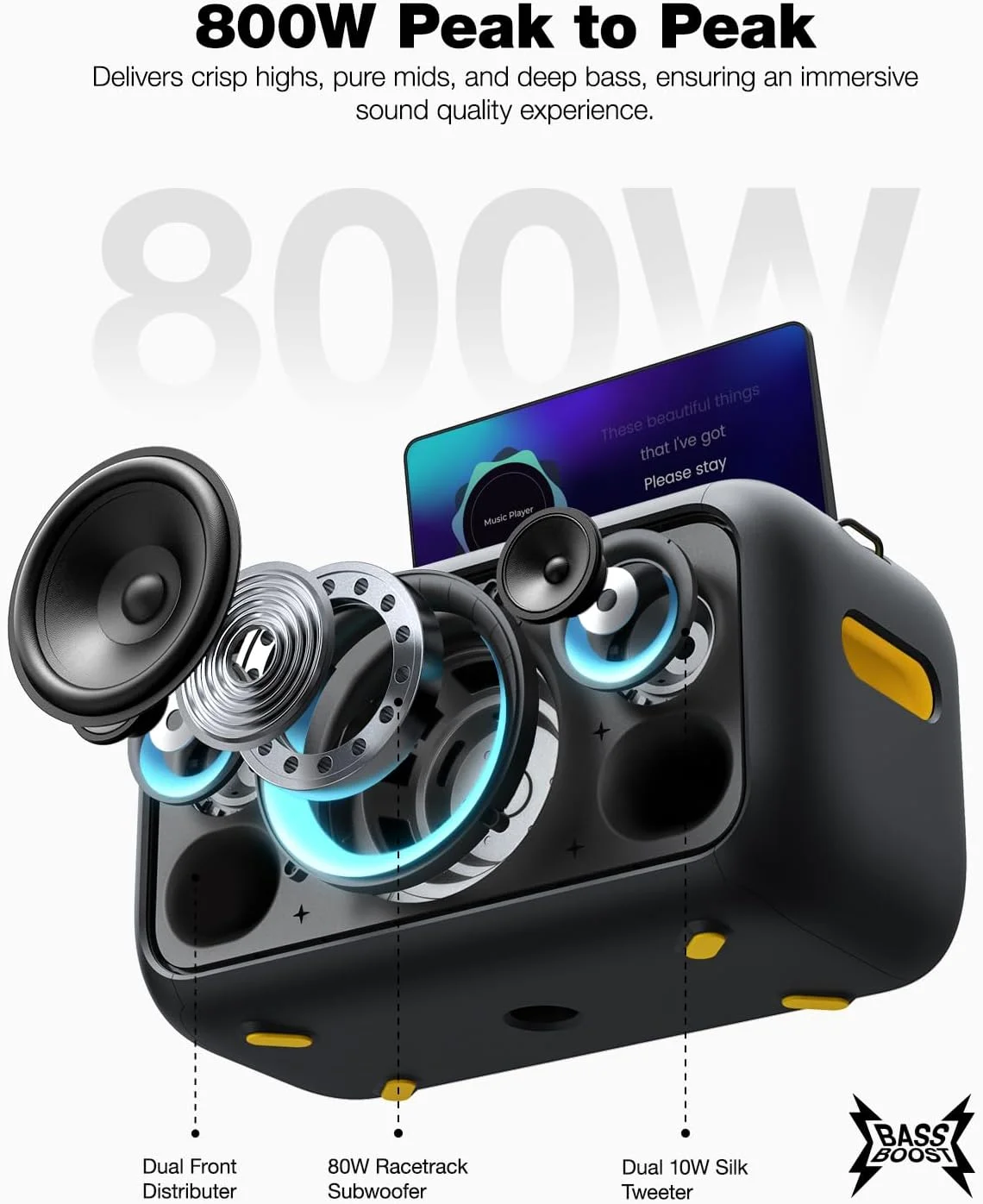 دستگاه کارائوکه برای بزرگسالان با نمایش متن ترانه، صفحه نمایش 13.3 اینچی داخلی، دستگاه کارائوکه همه کاره با 2 میکروفون بی سیم (مخفی و خود شارژ شونده)، بلندگوی بلوتوث 800 واتی برای مهمانی، تلویزیون دستگاه کارائوکه برای بزرگسالان با نمایش متن ترانه، صفحه نمایش 13.3 اینچی داخلی، دستگاه کارائوکه همه کاره با 2 میکروفون بی سیم (مخفی و خود شارژ شونده)، بلندگوی بلوتوث 800 واتی برای مهمانی، تلویزیون