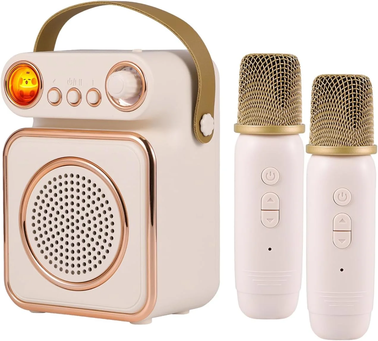 میکروفون بی سیم کارائوکه و مجموعه بلندگو با 2 میکروفون دستی چراغ شب LED جشن تولد دسکتاپ تناسب اندام فضای باز KTV خانگی