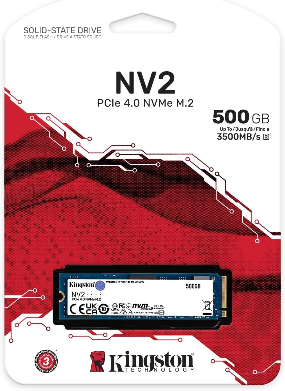 حافظه اس اس دی کینگستون NV2 NVMe PCIe 4.0 با ظرفیت 500 گیگابایت مدل M.2 2280 SNV2S/500G حافظه اس اس دی کینگستون NV2 NVMe PCIe 4.0 با ظرفیت 500 گیگابایت مدل M.2 2280 SNV2S/500G