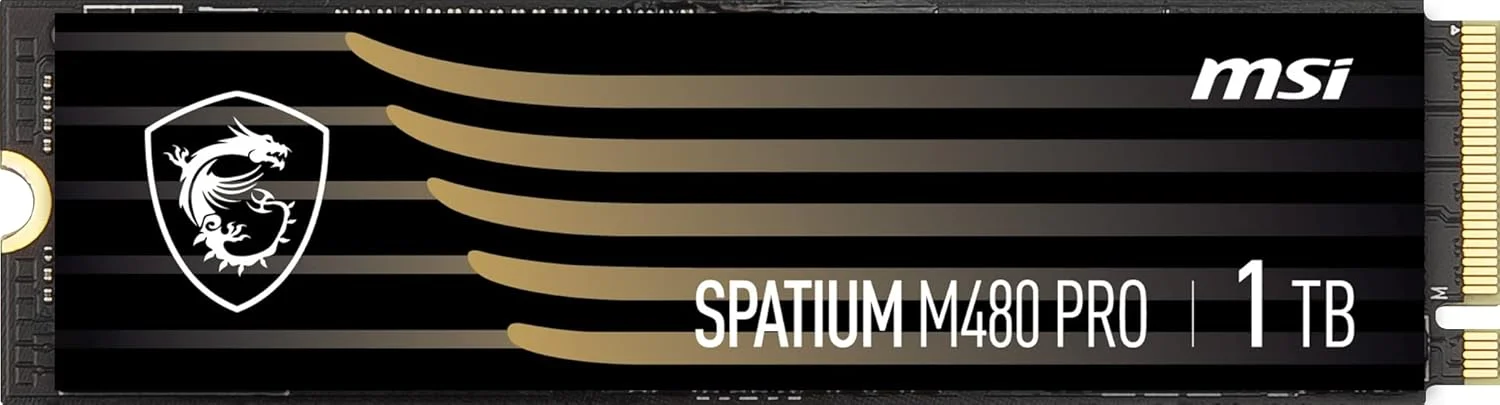 حافظه اس اس دی داخلی MSI Gaming SPATIUM M480 PRO PCIe 4.0 NVMe M.2 با ظرفیت 1 ترابایت (PCIe Gen4, NVMe 1.4, M.2 2280, سرعت خواندن 7400 مگابایت بر ثانیه, سرعت نوشتن 6000 مگابایت بر ثانیه, 1 ترابایت)