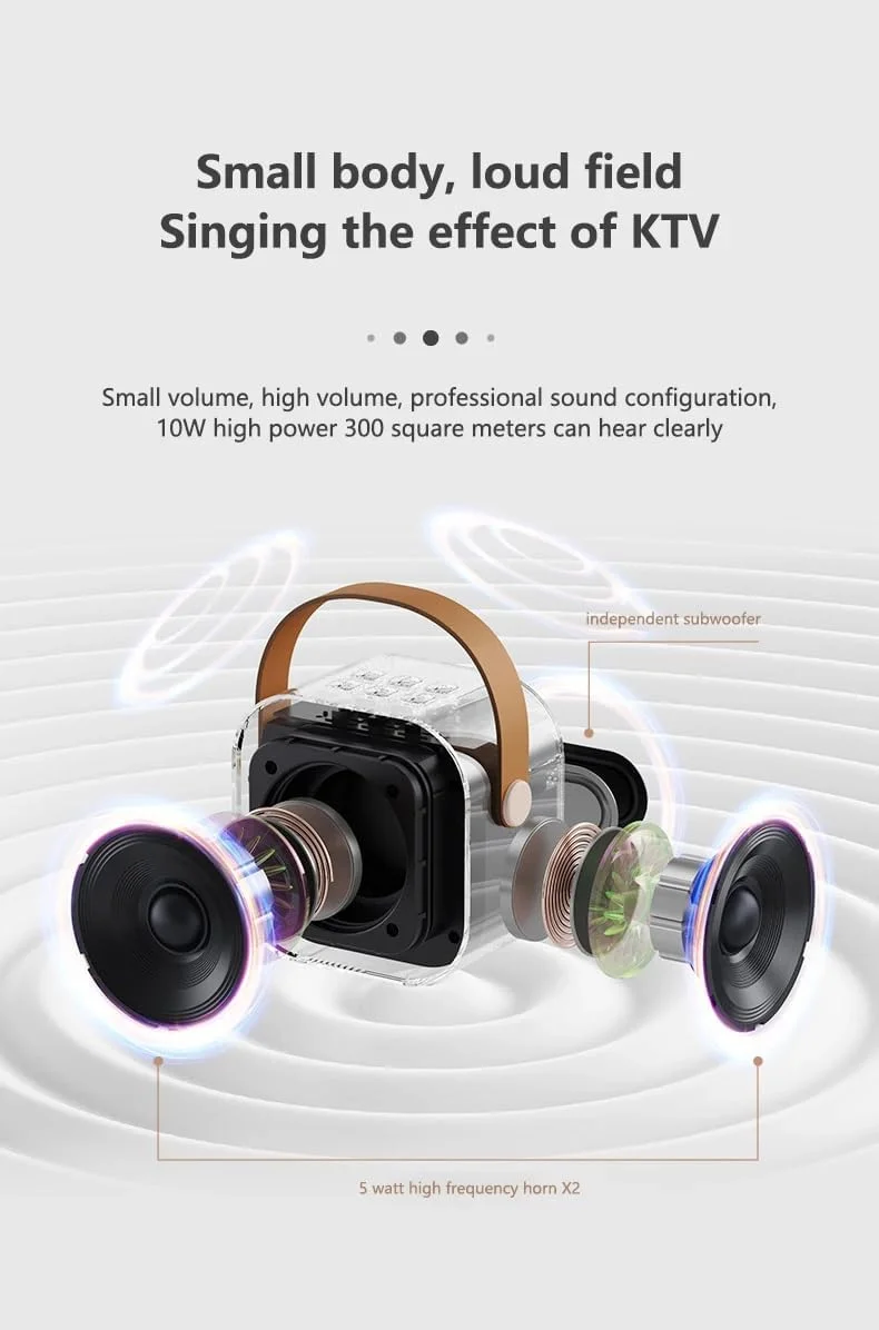 اسپیکر کارائوکه با دو میکروفون: نورهای LED پویا برای یک تجربه سرگرمکننده خانوادگی - ایدهآل برای کودکان و بزرگسالان (بژ) اسپیکر کارائوکه با دو میکروفون: نورهای LED پویا برای یک تجربه سرگرمکننده خانوادگی - ایدهآل برای کودکان و بزرگسالان (بژ)