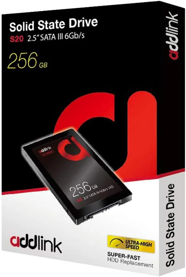 درایو حالت جامد داخلی 256 گیگابایتی Addlink S20 3D NAND SSD SATA III 6Gb/s 2.5 اینچی/7 میلی‌متری با سرعت خواندن 510 مگابایت بر ثانیه و نوشتن 400 مگابایت بر ثانیه (3D NAND 256GB)