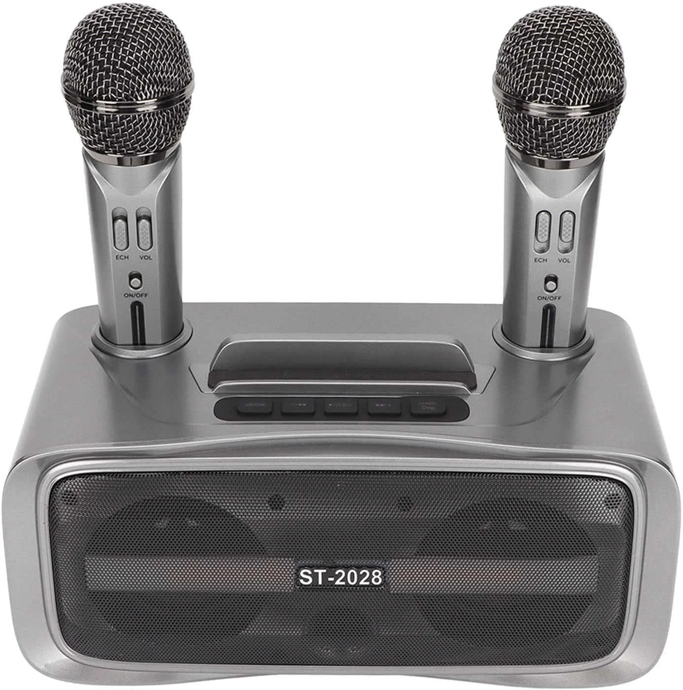 دستگاه کارائوکه برای بزرگسالان، 2 میکروفون بی سیم، سیستم بلندگوی کارائوکه، 4-6 ساعت زمان پخش، پشتیبانی از دیسک U، برای مهمانی عروسی، سخنرانی