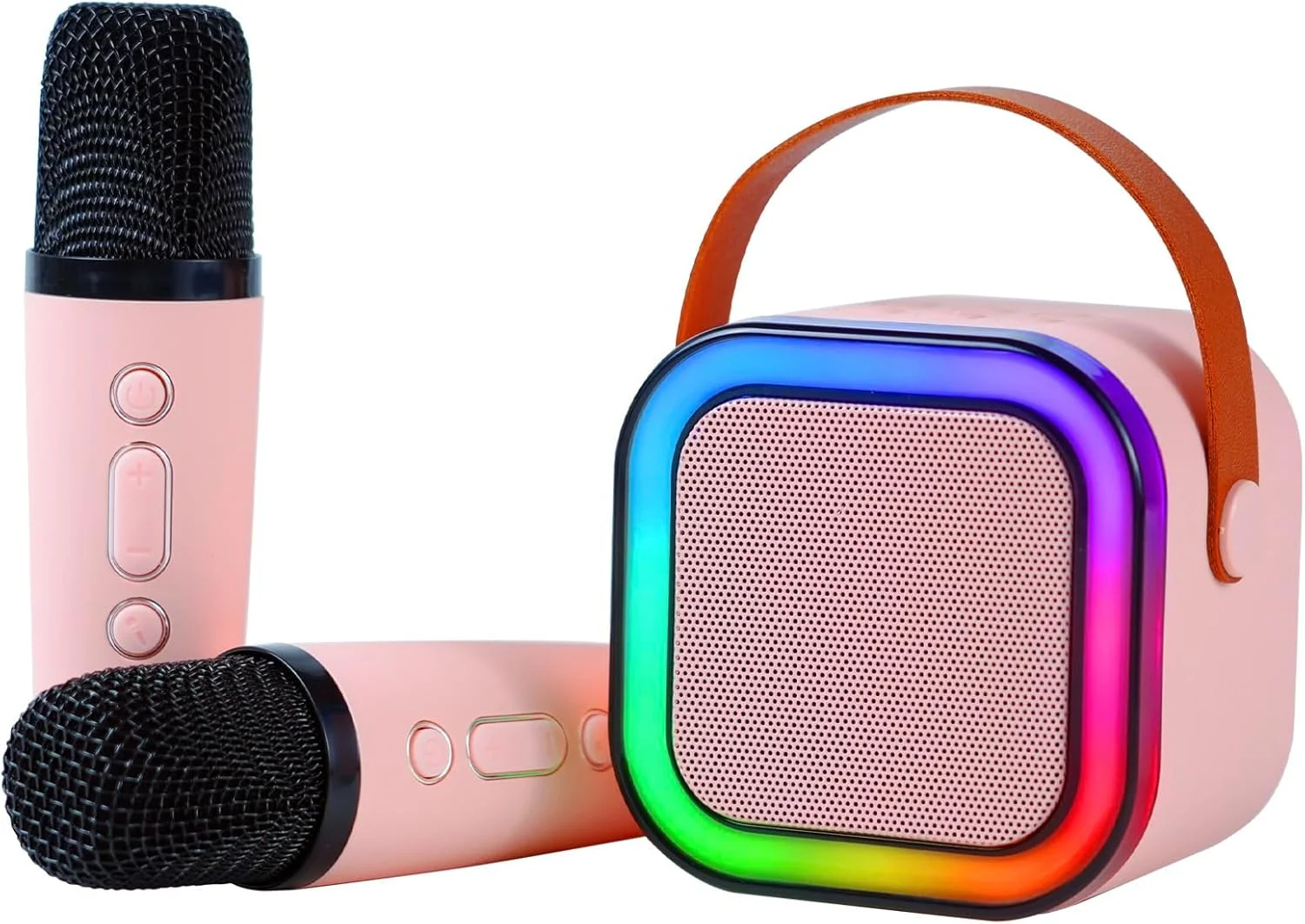 دستگاه کارائوکه - دستگاه کارائوکه قابل حمل با 2 میکروفون بلوتوث بی سیم، بهترین هدیه تولد برای جلسات، مهمانی ها با دسته حمل/اکو/حذف صدا، پشتیبانی از TF/USB/AUX - رنگ های مختلف