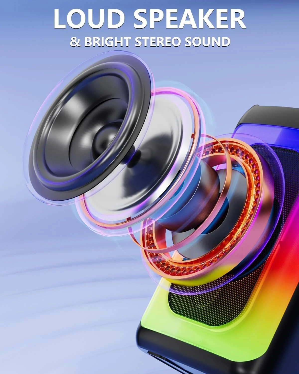 دستگاه کارائوکه برای بزرگسالان و کودکان، بلندگوی بلوتوث قابل حمل با 1 میکروفون سیمی، سیستم PA با نور برای مهمانی خانگی/هدایای تولد