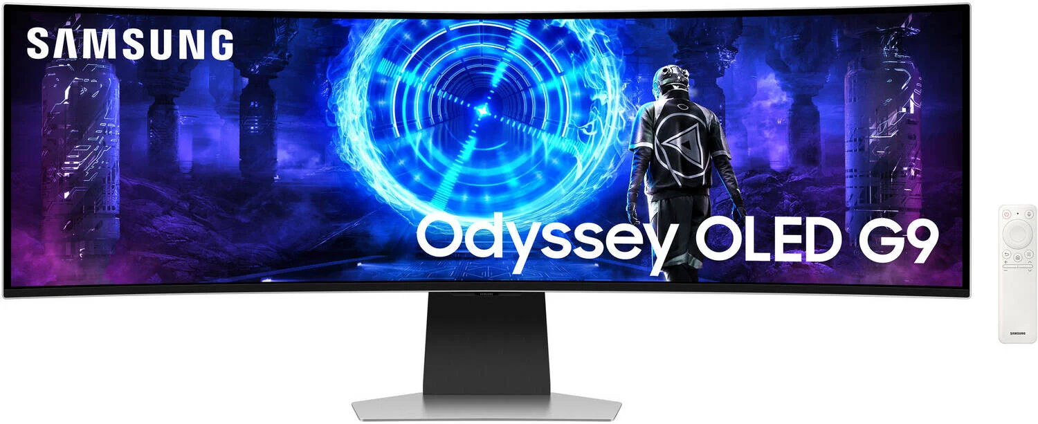 مانیتور گیمینگ خمیده هوشمند سامسونگ Odyssey G95SD G9، نمایشگر 49 اینچی OLED، رزولوشن DQHD، نرخ نوسازی 240 هرتز، زمان پاسخگویی 0.03 (GtG)، FreeSync Premium Pro و G-Sync، سفید | LS49DG952SMXUE مانیتور گیمینگ خمیده هوشمند سامسونگ Odyssey G95SD G9، نمایشگر 49 اینچی OLED، رزولوشن DQHD، نرخ نوسازی 240 هرتز، زمان پاسخگویی 0.03 (GtG)، FreeSync Premium Pro و G-Sync، سفید | LS49DG952SMXUE