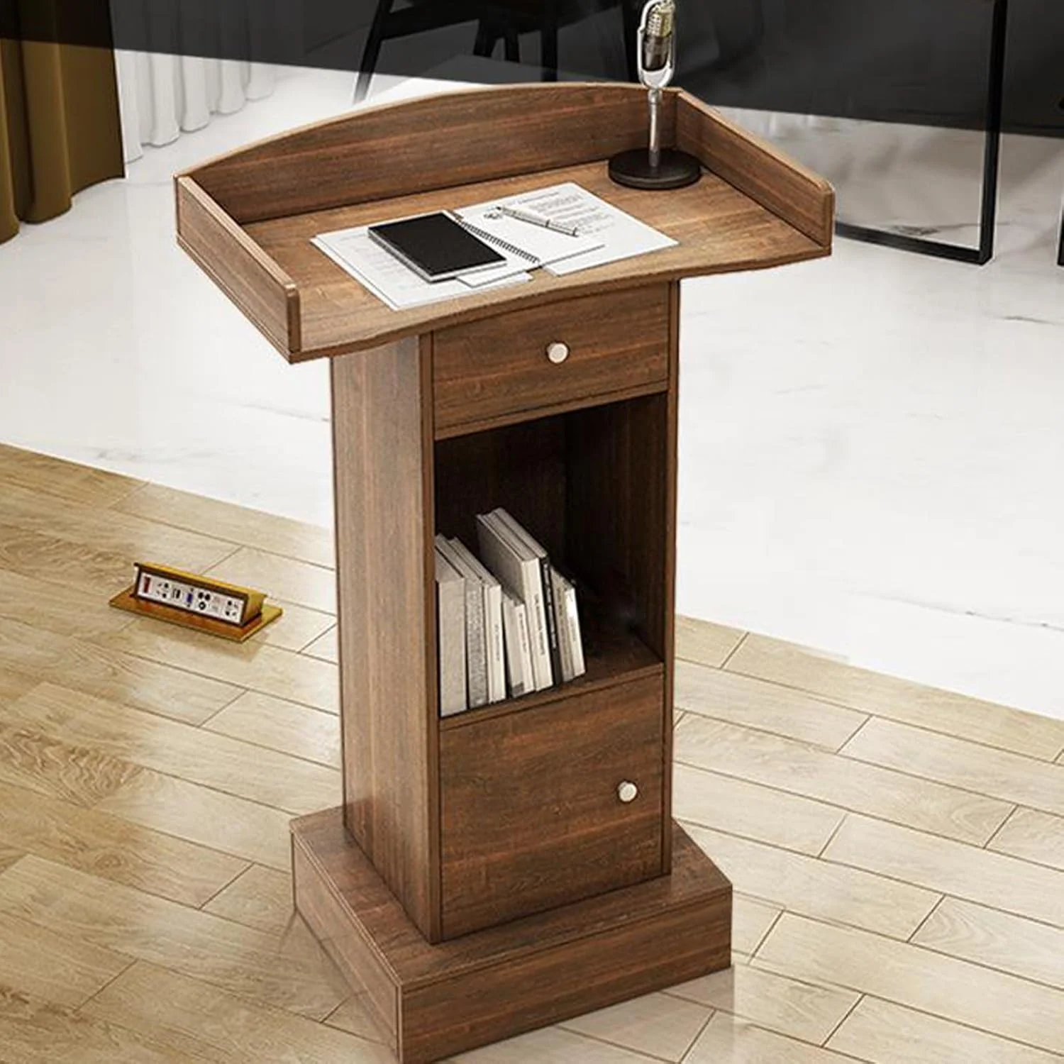 تریبون چوبی بزرگ مدرن و مینیمال Jiawu مناسب ارائه در اتاق کنفرانس و کلاس درس