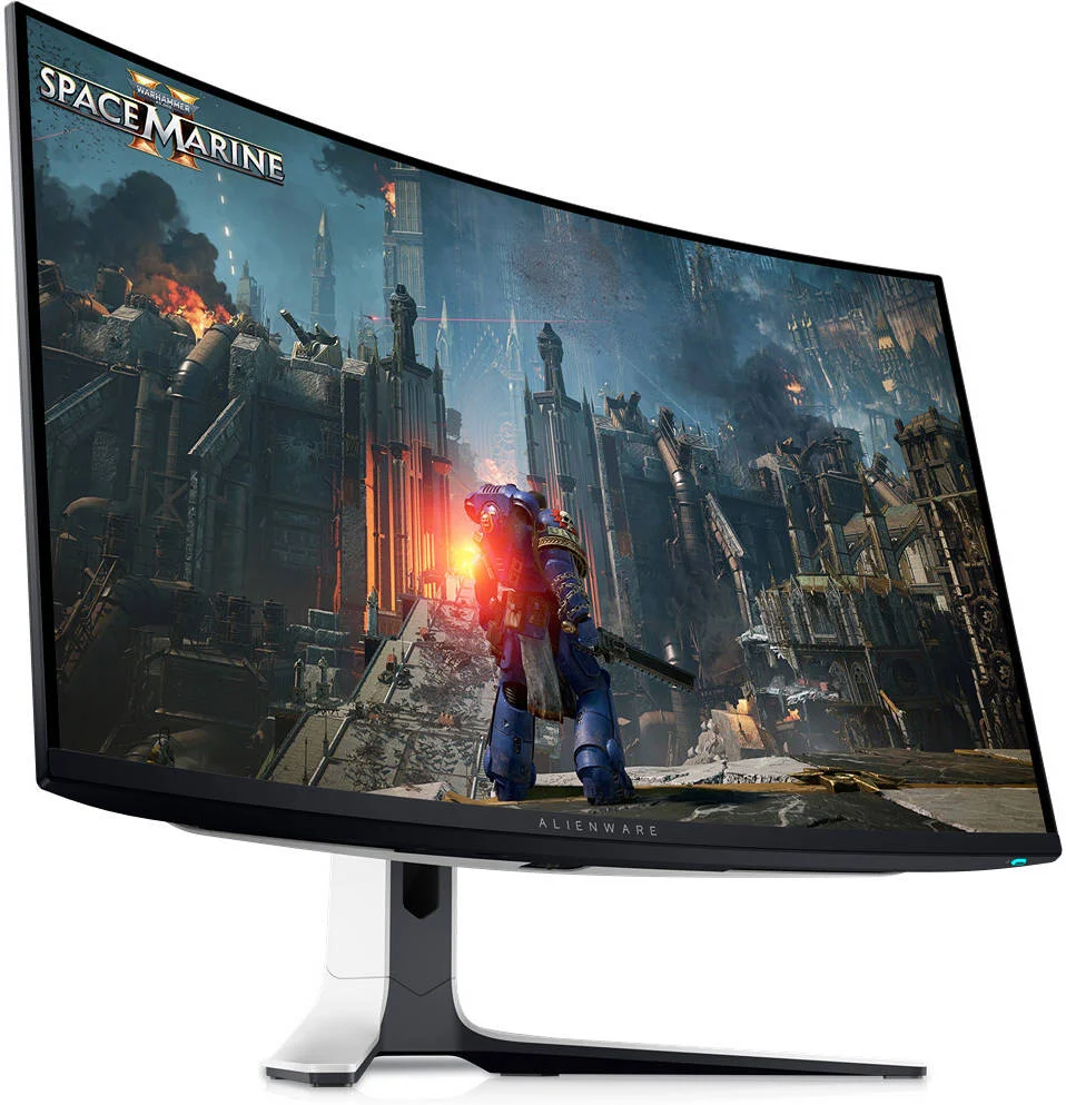 مانیتور گیمینگ خمیده 32 اینچی 4K QD-OLED دل Alienware، رزولوشن 4K UHD 3840x2160 @ 240Hz، زمان پاسخگویی 0.03ms G-to-G، AdaptiveSync و NVIDIA G-Sync، 1 میلیارد رنگ، پوشش رنگی DCI-P3 99% Dolby Vision، DP 1.4 / HDMI 2.1، USB-C | AW3225QF