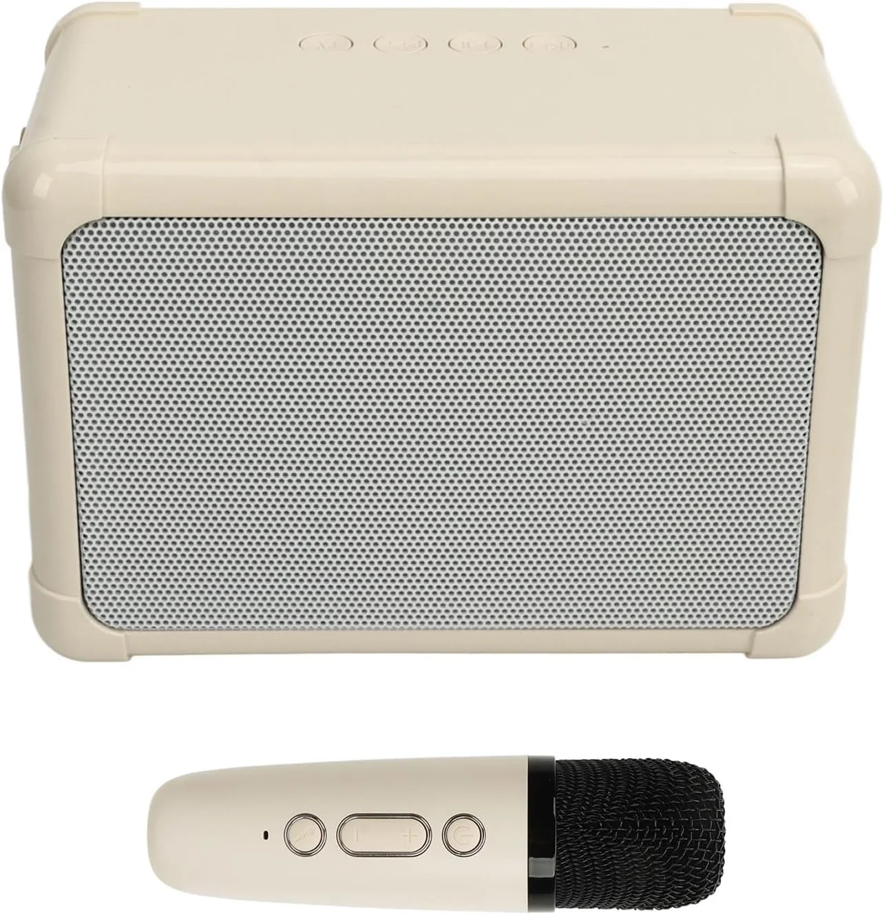 اسپیکر کارائوکه Jiawu، باتری با ظرفیت بالا، دستگاه کارائوکه آسان برای خانواده (بژ)