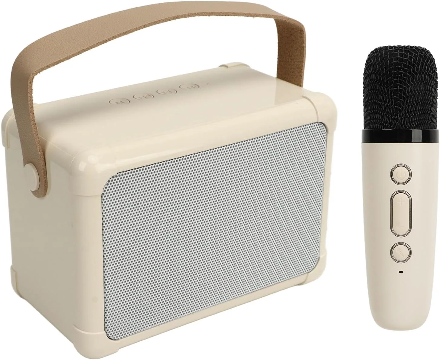 اسپیکر کارائوکه Jiawu، باتری با ظرفیت بالا، دستگاه کارائوکه آسان برای خانواده (بژ)