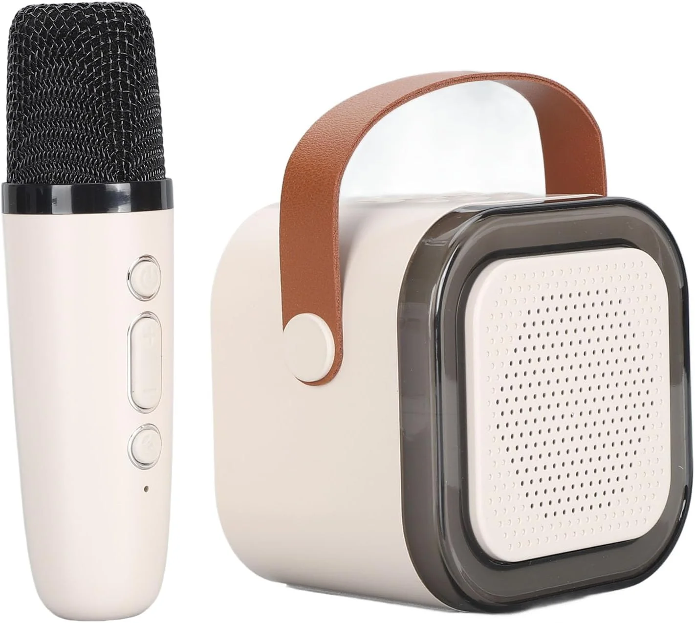 اسپیکر کوچک Jectse با افکت‌های Reverb، اسپیکرهای دوتایی برای اجرای زنده، دستگاه کارائوکه قابل حمل برای کودکان، بزرگسالان، مسافرت و مهمانی‌ها، مشکی (سفید)