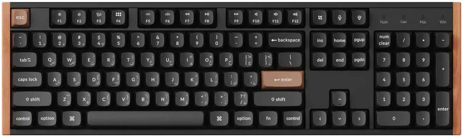 کیبورد بی‌سیم با کلیدهای مغناطیسی Keychron K10 HE، طرح‌بندی انگلیسی-عربی، کلیدهای مغناطیسی دو ریلی Gateron Nebula، N-Key Rollover (NKRO)، اتصال سیمی 2.4 گیگاهرتز/بلوتوث/Type-C، باتری 4000 میلی‌آمپر ساعت، مشکی | K10H-F1-AR